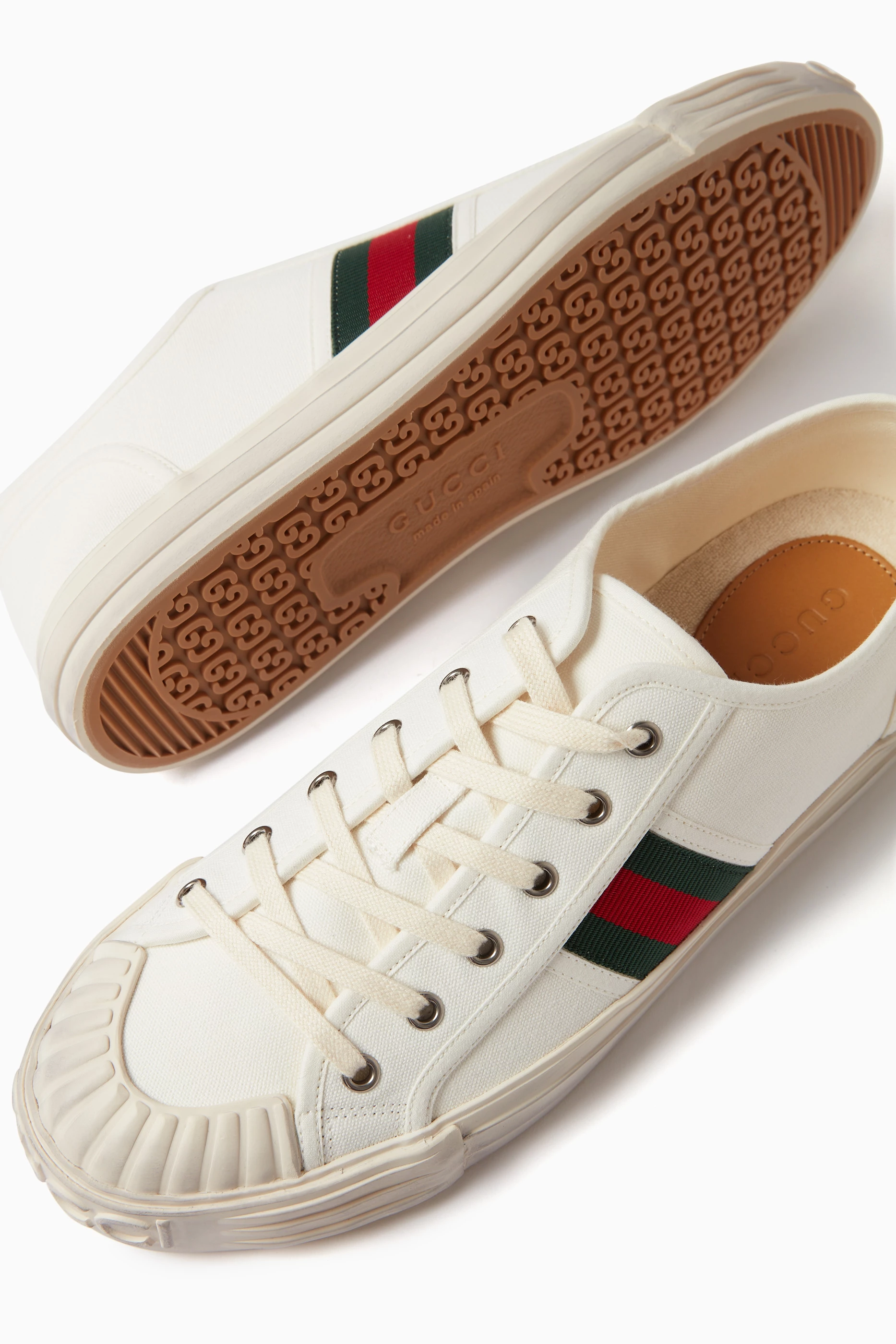 Gucci white canvas shoes shop