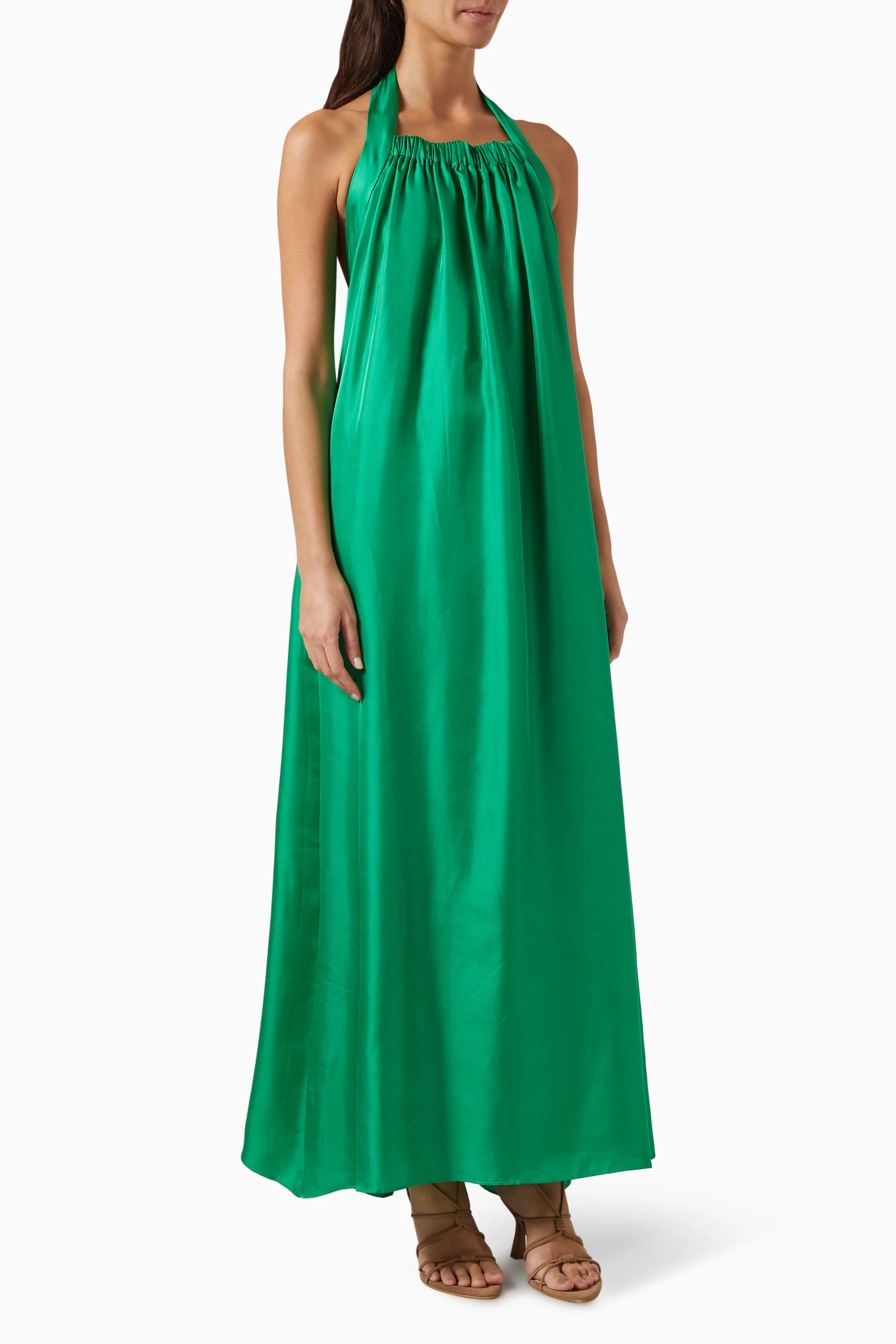 bondi born tropea silk halter maxi dress Buy Green in For Women Online Elegant dress