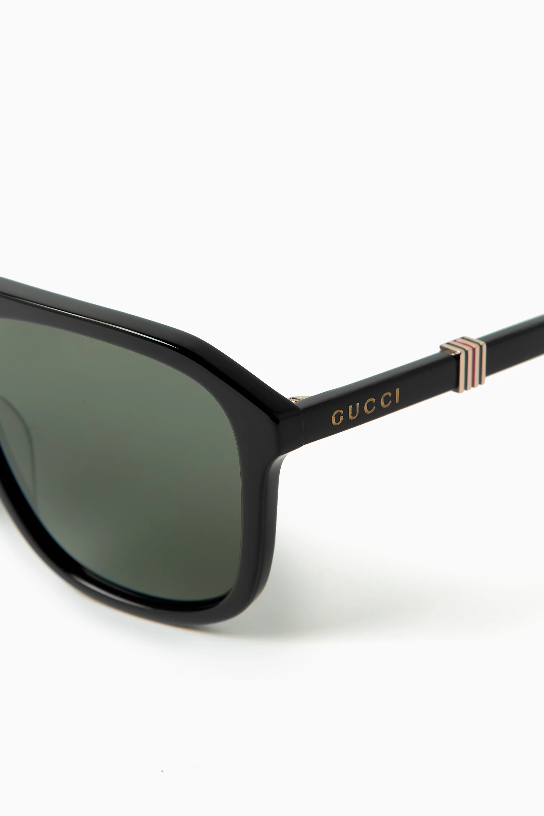 Buy Gucci Black Aviator Sunglasses in Recycled Acetate For Men Online Ounass UAE