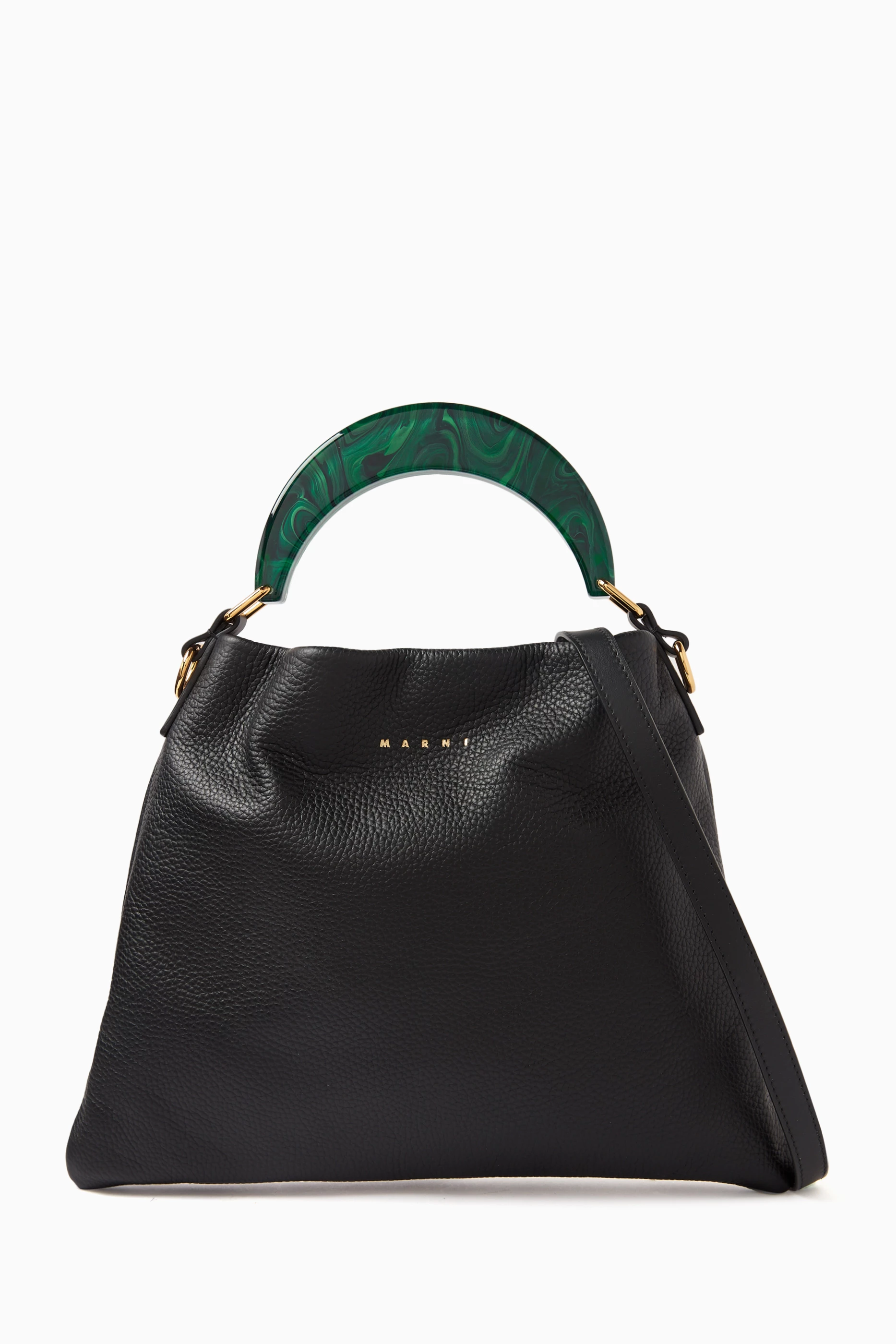 Buy Marni Green Small Venice Hobo Bag in Leather For Women Online Ounass UAE