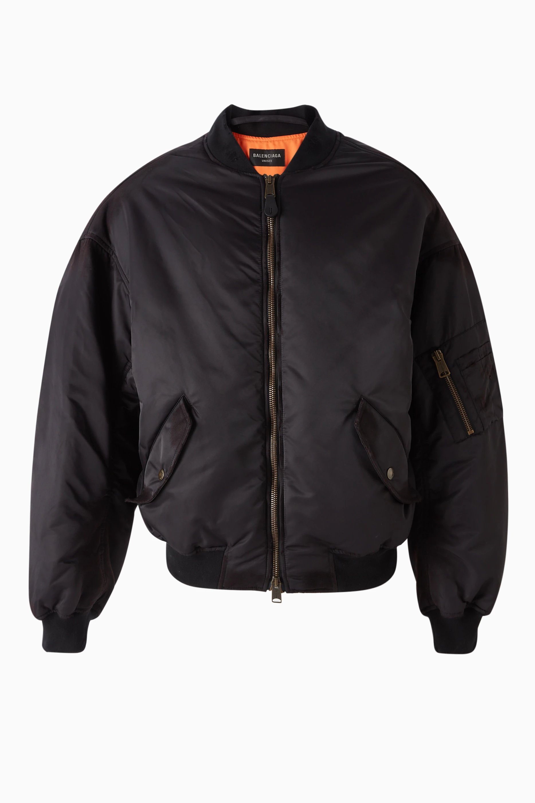 Buy Balenciaga Black Unisex Off Shoulder Bomber Jacket in Technical Fabric For UNISEX Online Ounass UAE