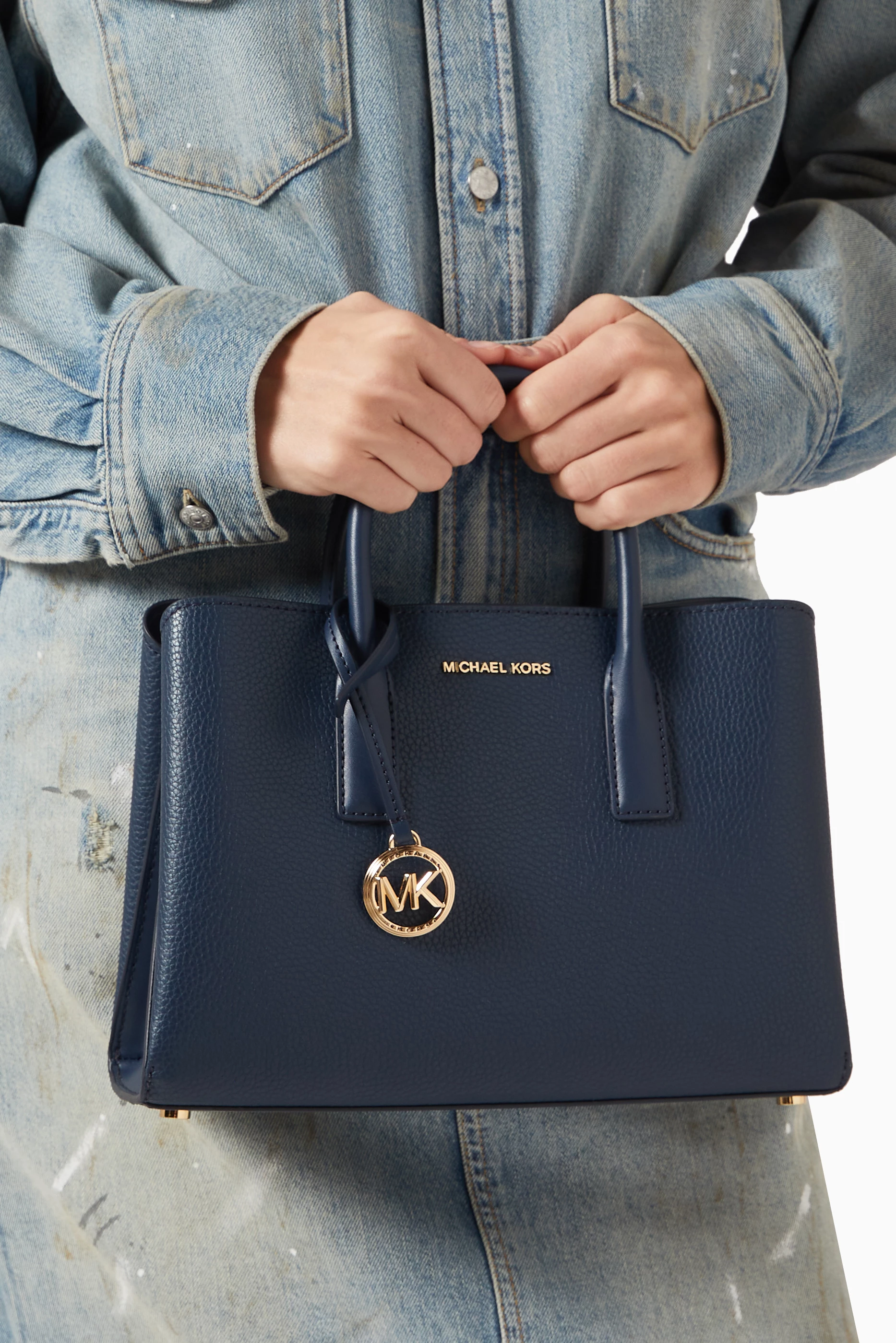 Buy Michael Kors Blue Small Ruthie Satchel Bag in Leather For Women Online Ounass UAE