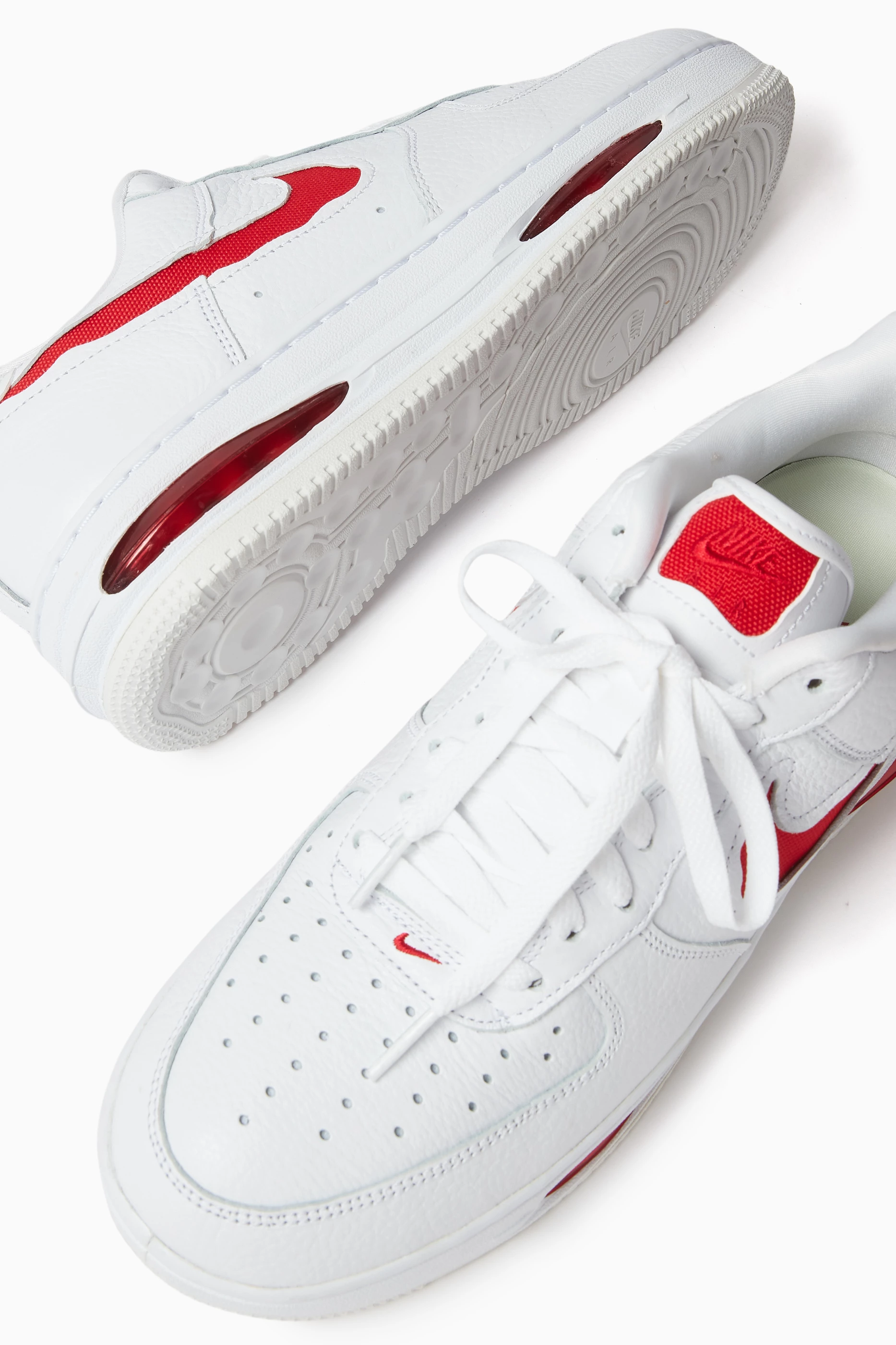 Buy Nike Red Air Force 1 Low EVO Sneakers in Leather For Men Online Ounass UAE