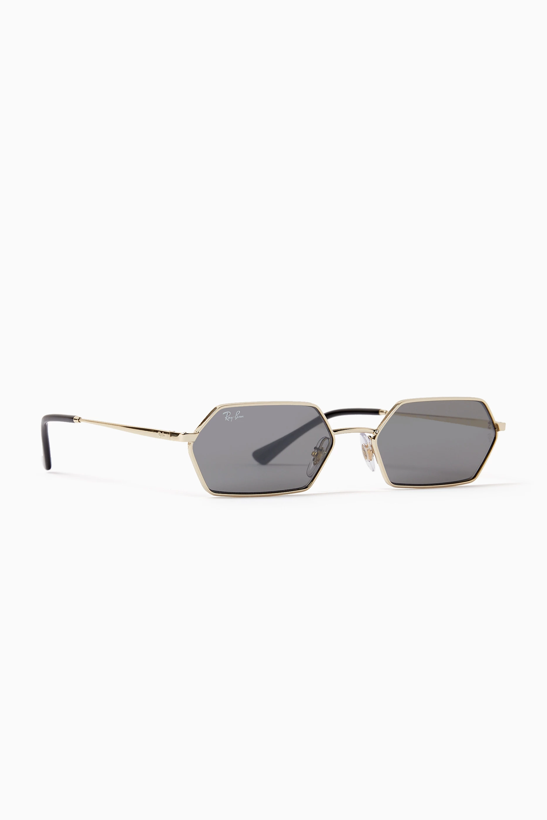Buy Ray Ban Gold Hexagonal Frame Sunglasses in Metal For UNISEX Online Ounass UAE