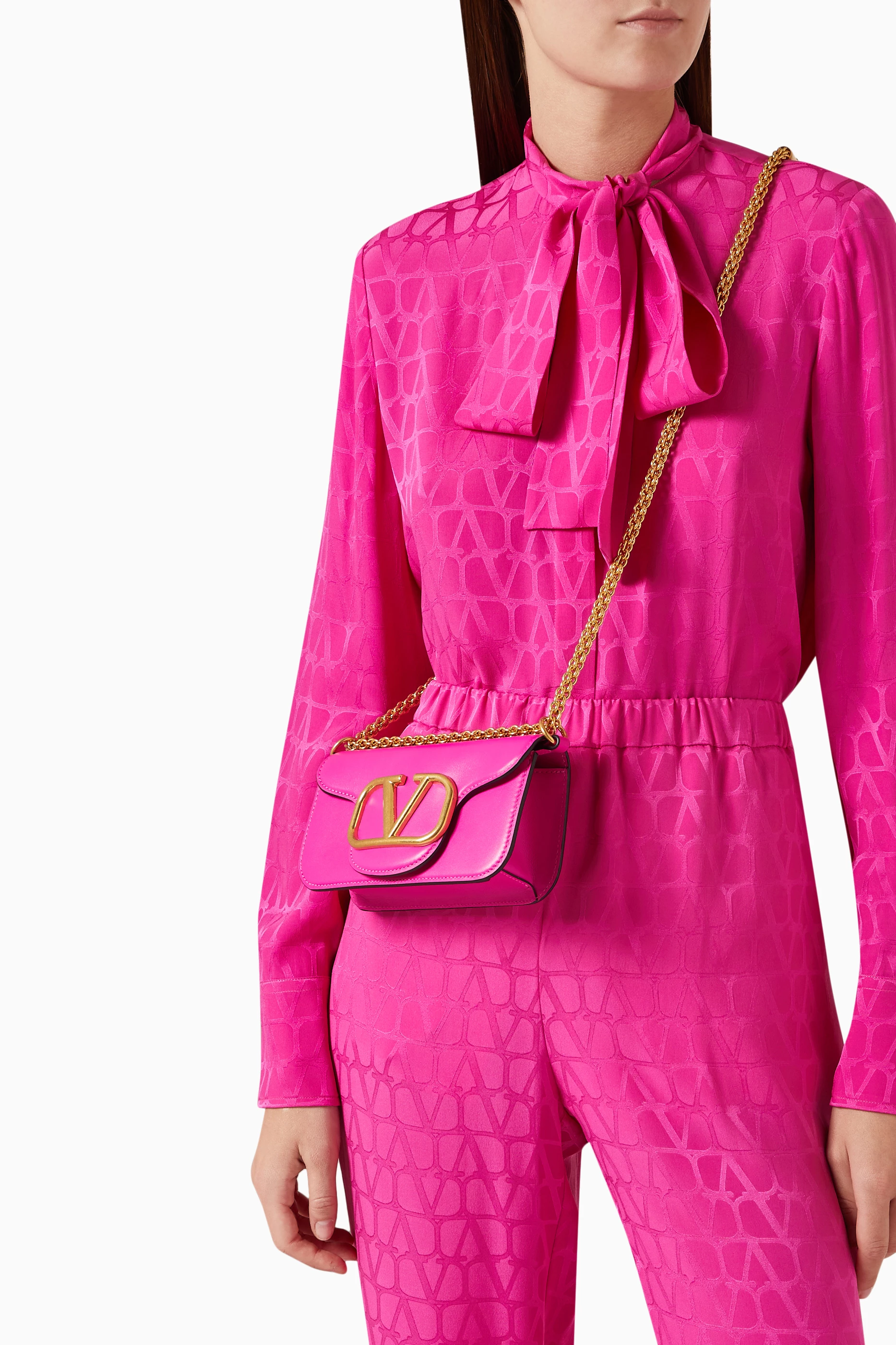 Buy Valentino Garavani Pink Valentino Garavani Small Locò Shoulder 