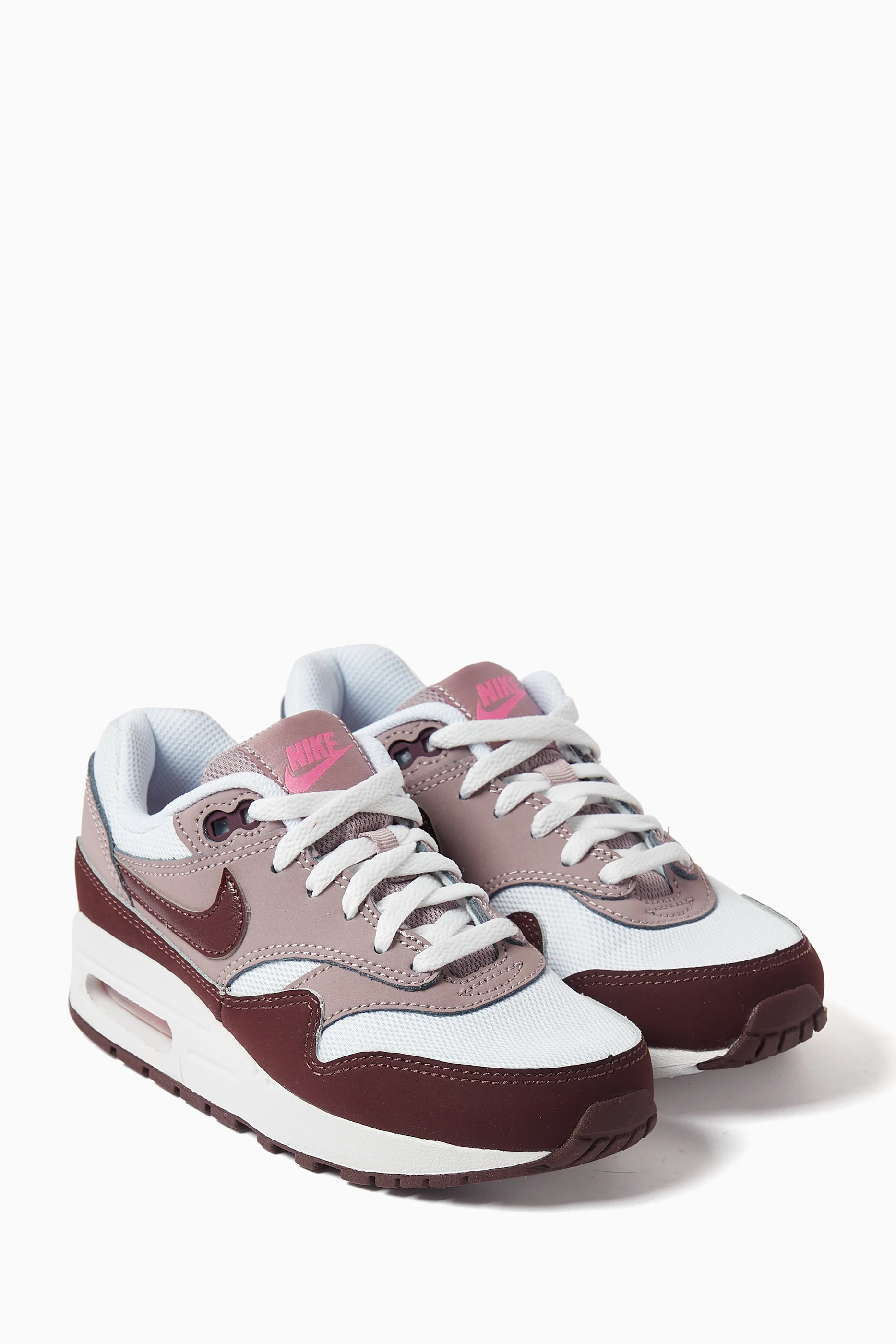Buy Nike Red Air Max 1 Sneakers in Leather Mesh For Boys Online Ounass UAE