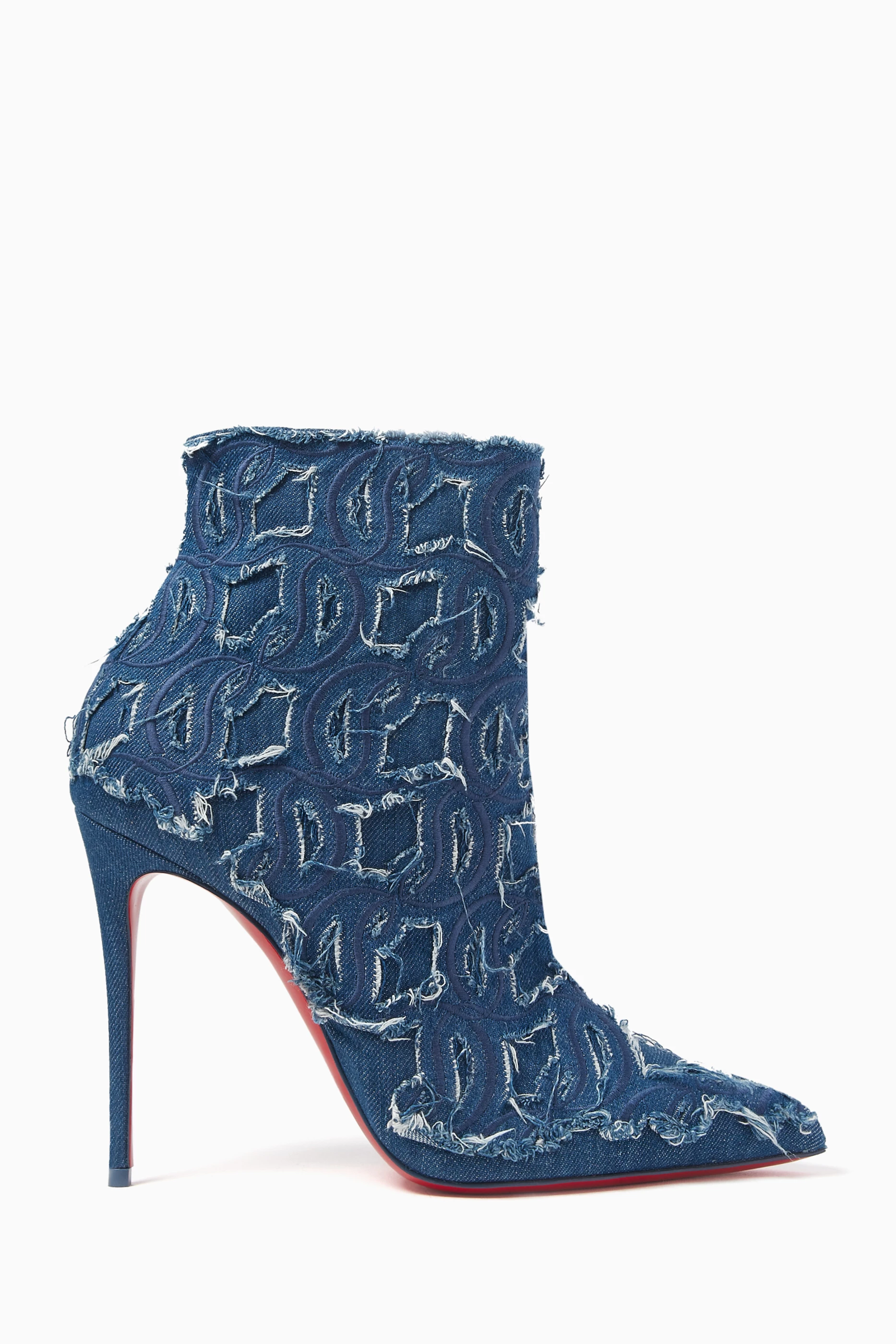 Buy Christian Louboutin Blue So Kate Ankle Boots in Toile Denim For Women Online Ounass UAE
