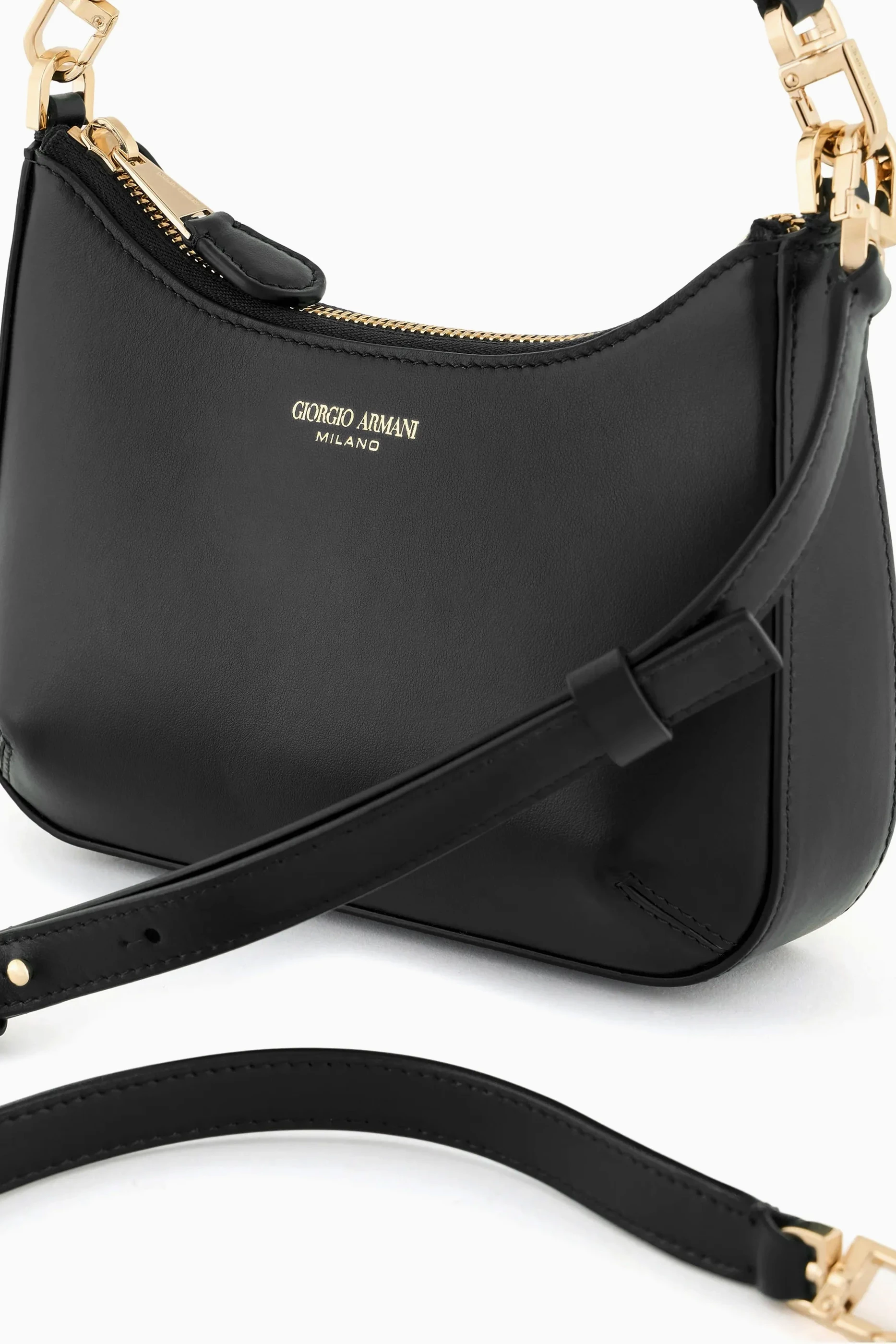 Buy Giorgio Armani Black La Prima Hobo Shoulder Bag in Leather For Women Online Ounass UAE