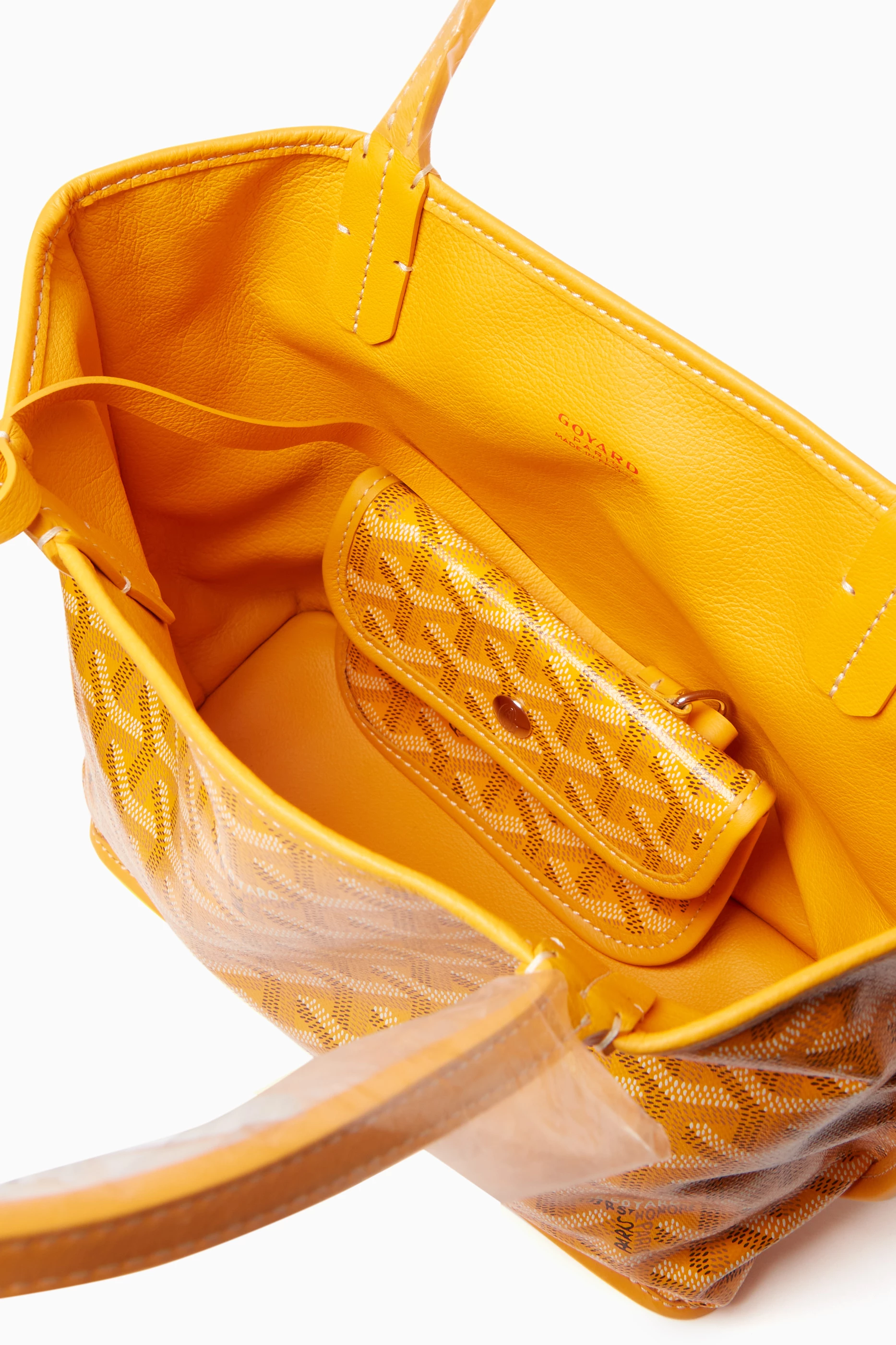 Buy Goyard Pre Loved Yellow Unused Mini Anjou Reversible Tote Bag in Goyardine Canvas Leather For Women Online Ounass UAE