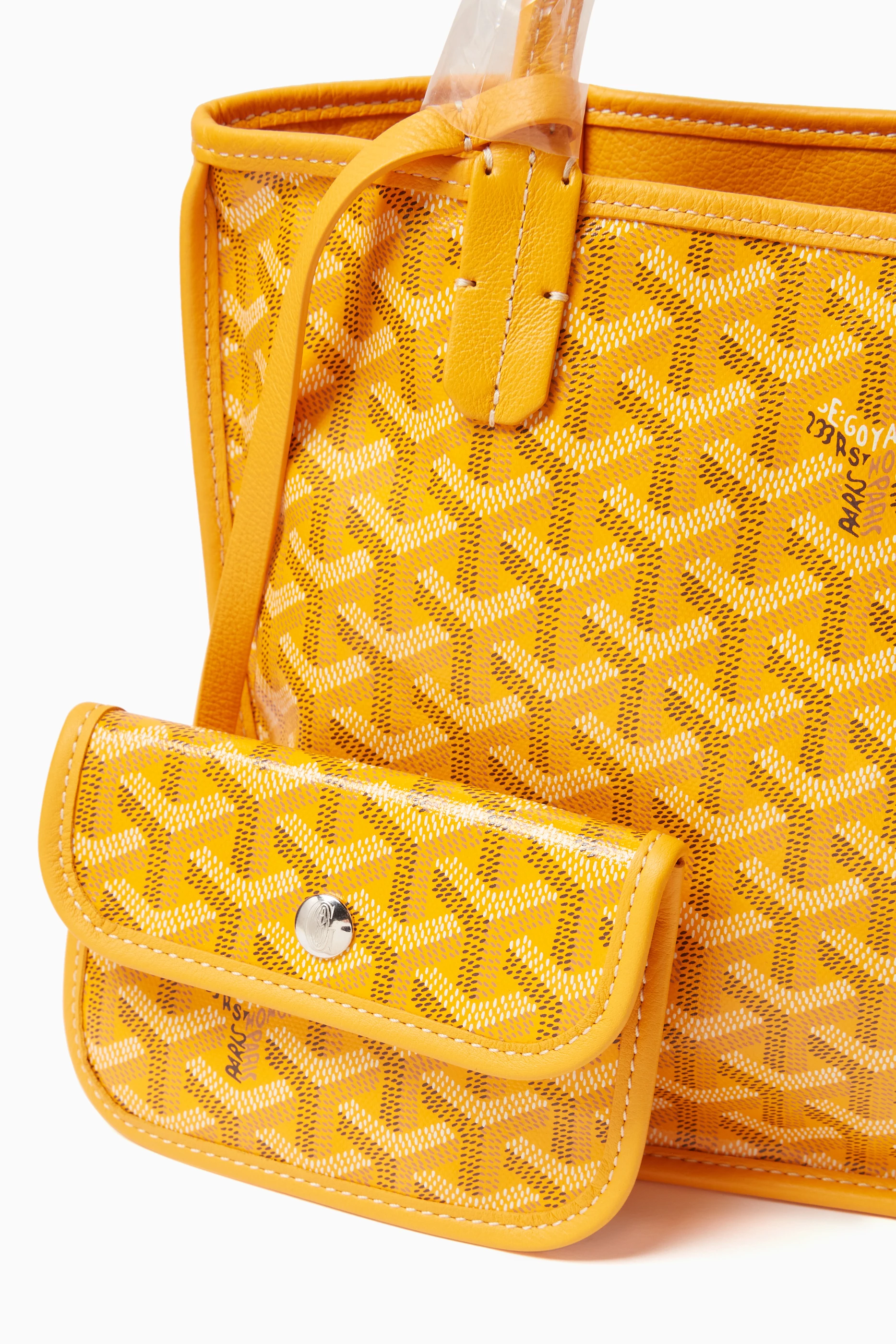 Buy Goyard Pre Loved Yellow Unused Mini Anjou Reversible Tote Bag in Goyardine Canvas Leather For Women Online Ounass UAE