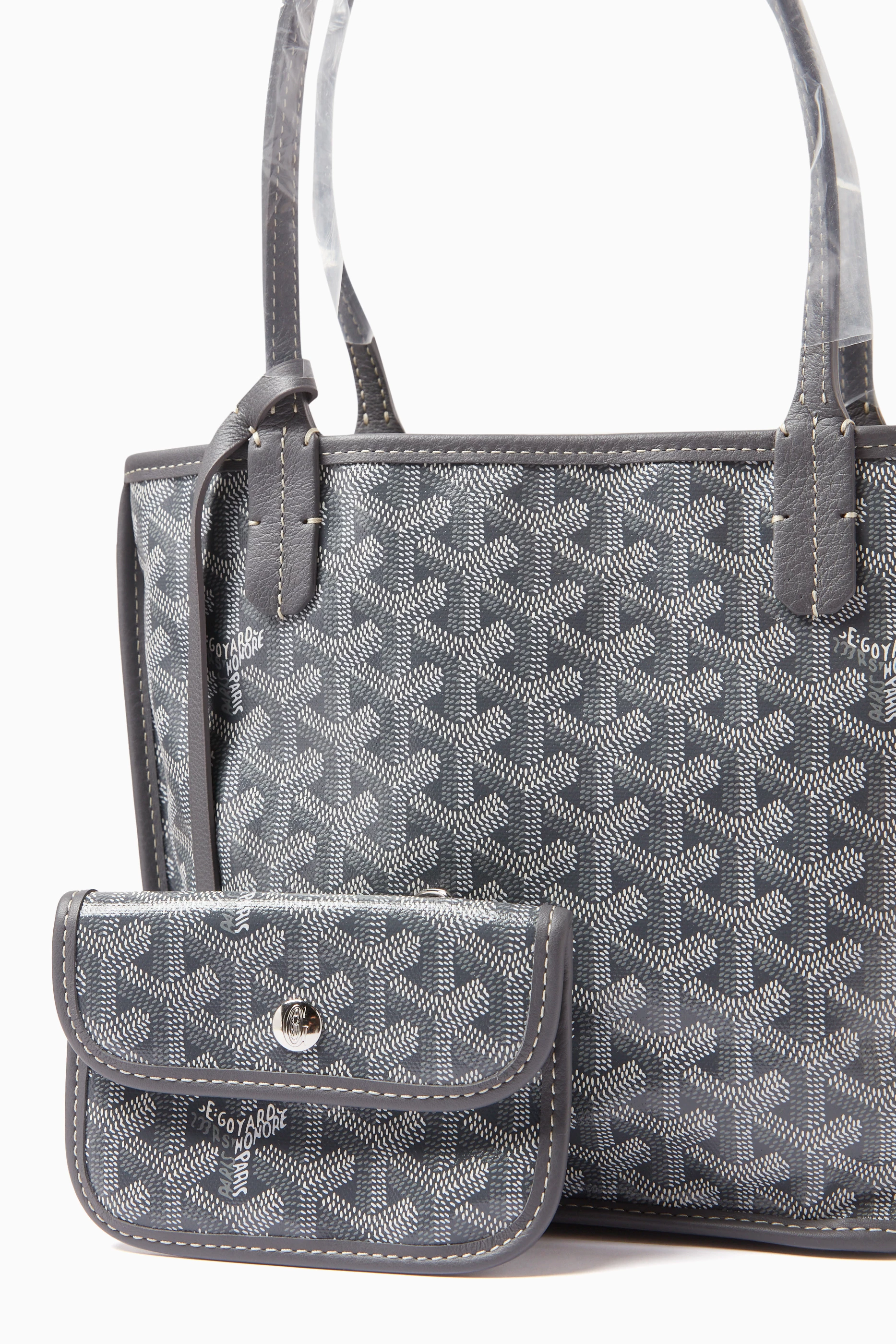 Buy Goyard Pre Loved Grey Unused Mini Anjou Reversible Tote Bag in Goyardine Canvas Leather For Women Online Ounass UAE