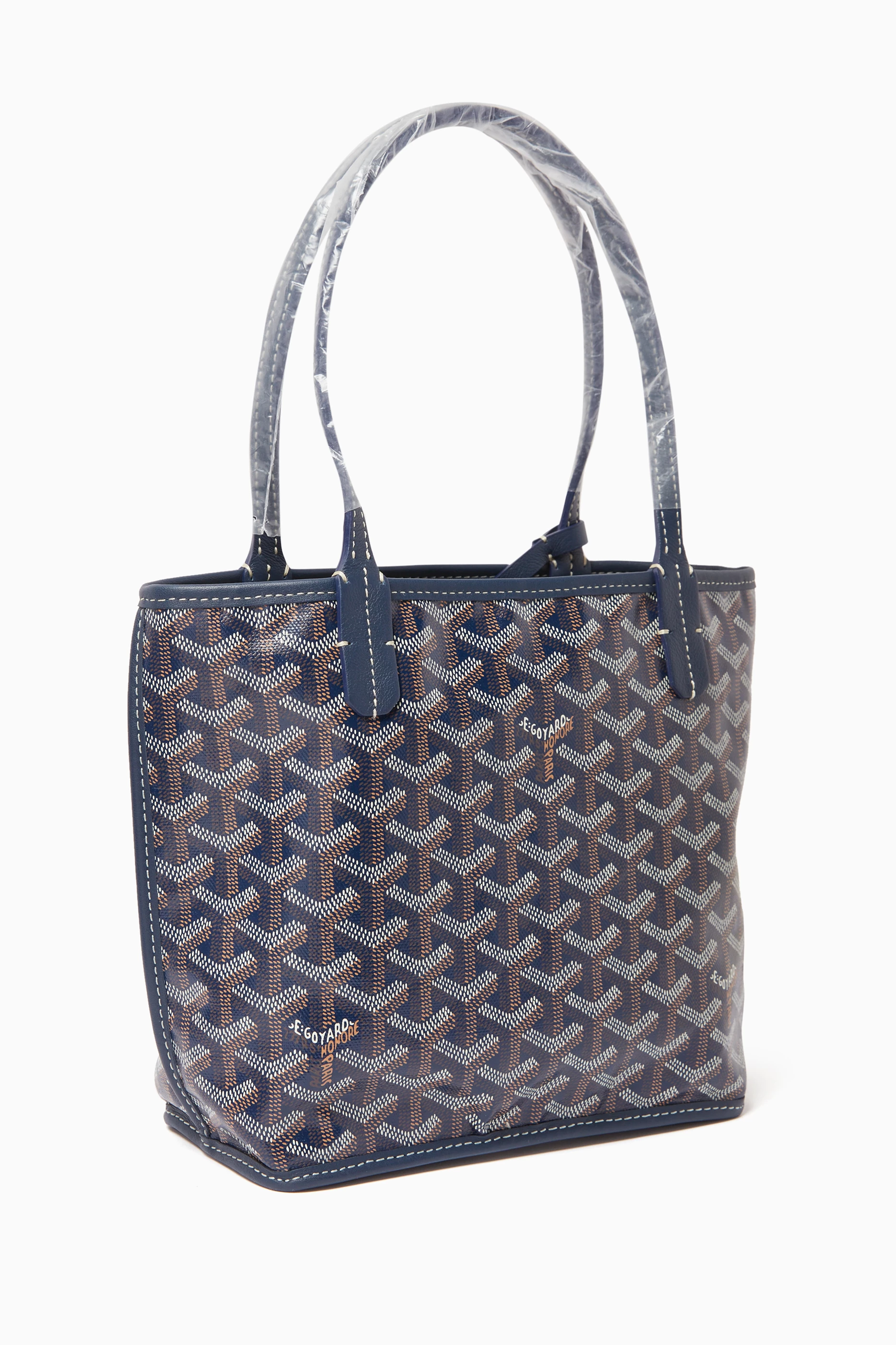Buy Goyard Pre Loved Blue Unused Mini Anjou Tote Bag in Goyardine Canvas For Women Online Ounass UAE