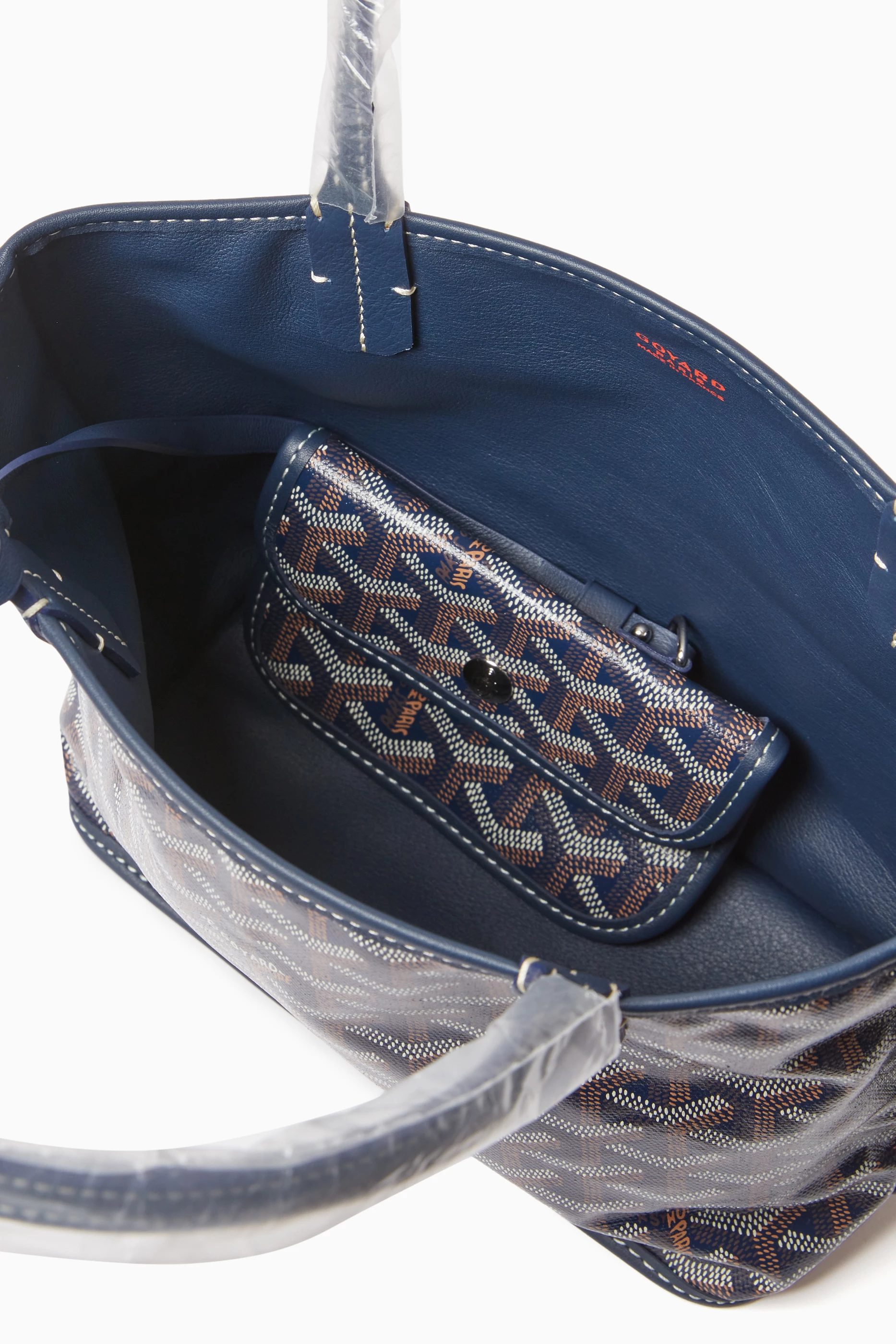 Buy Goyard Pre Loved Blue Unused Mini Anjou Tote Bag in Goyardine Canvas For Women Online Ounass UAE
