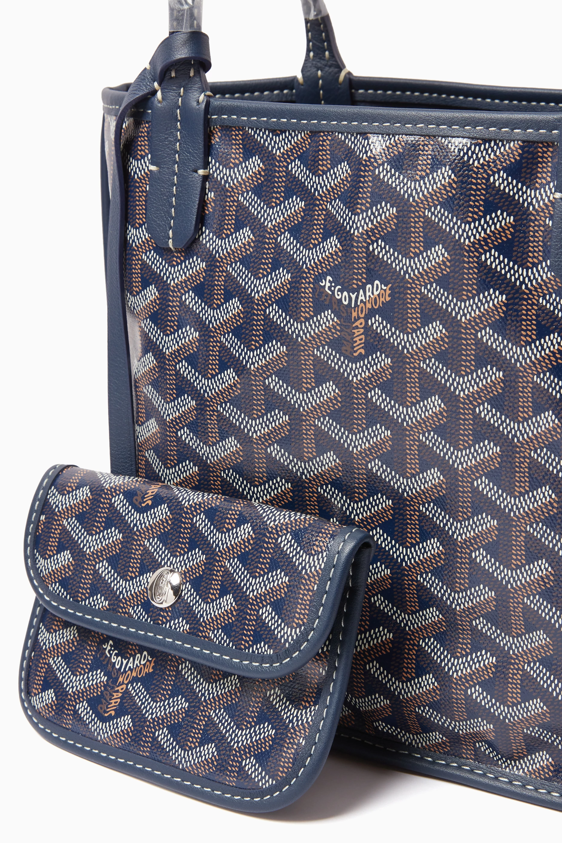 Goyard navy blue tote hot sale