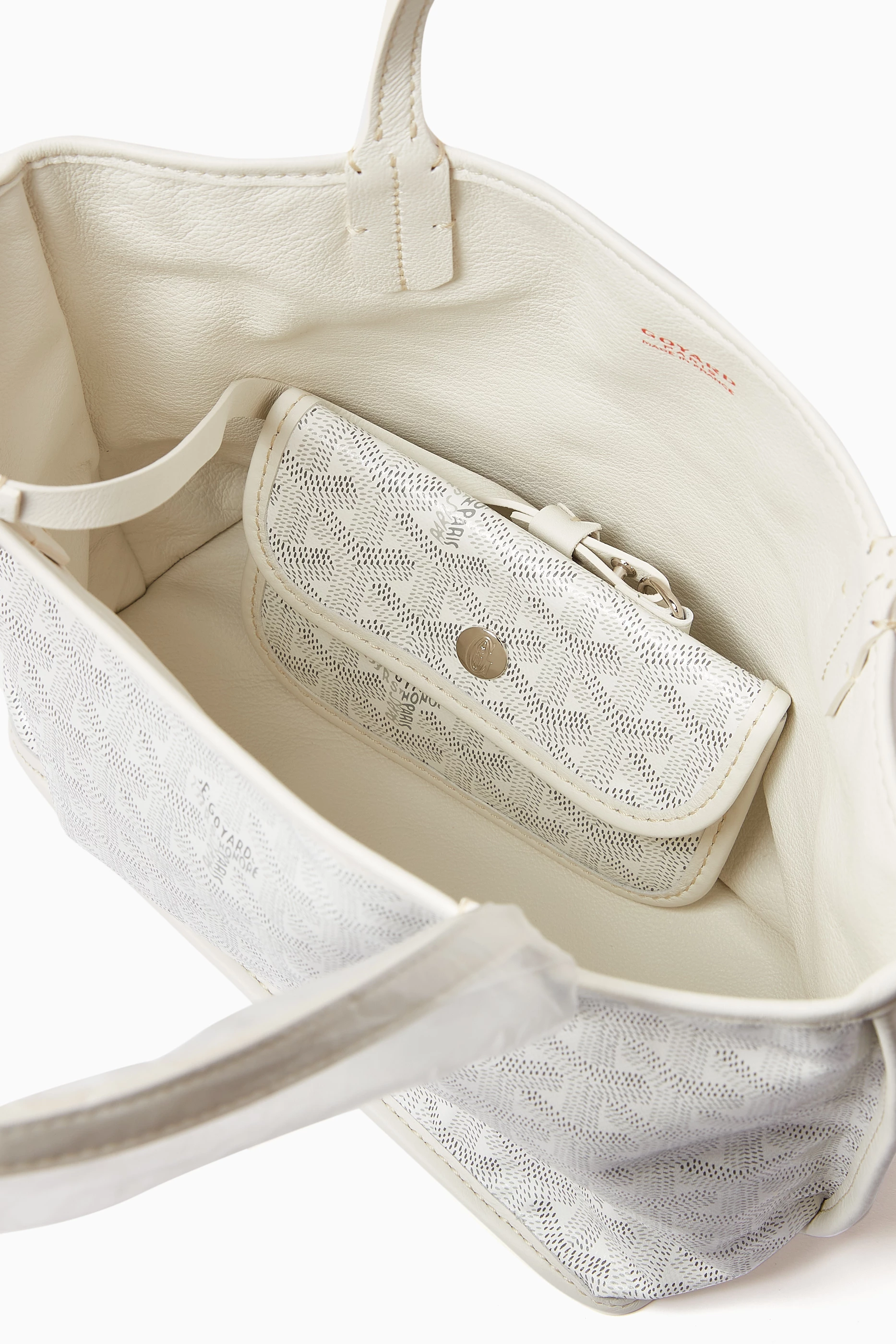 Buy Goyard Pre Loved White Unused Mini Anjou Tote Bag in Goyardine Canvas For Women Online Ounass UAE