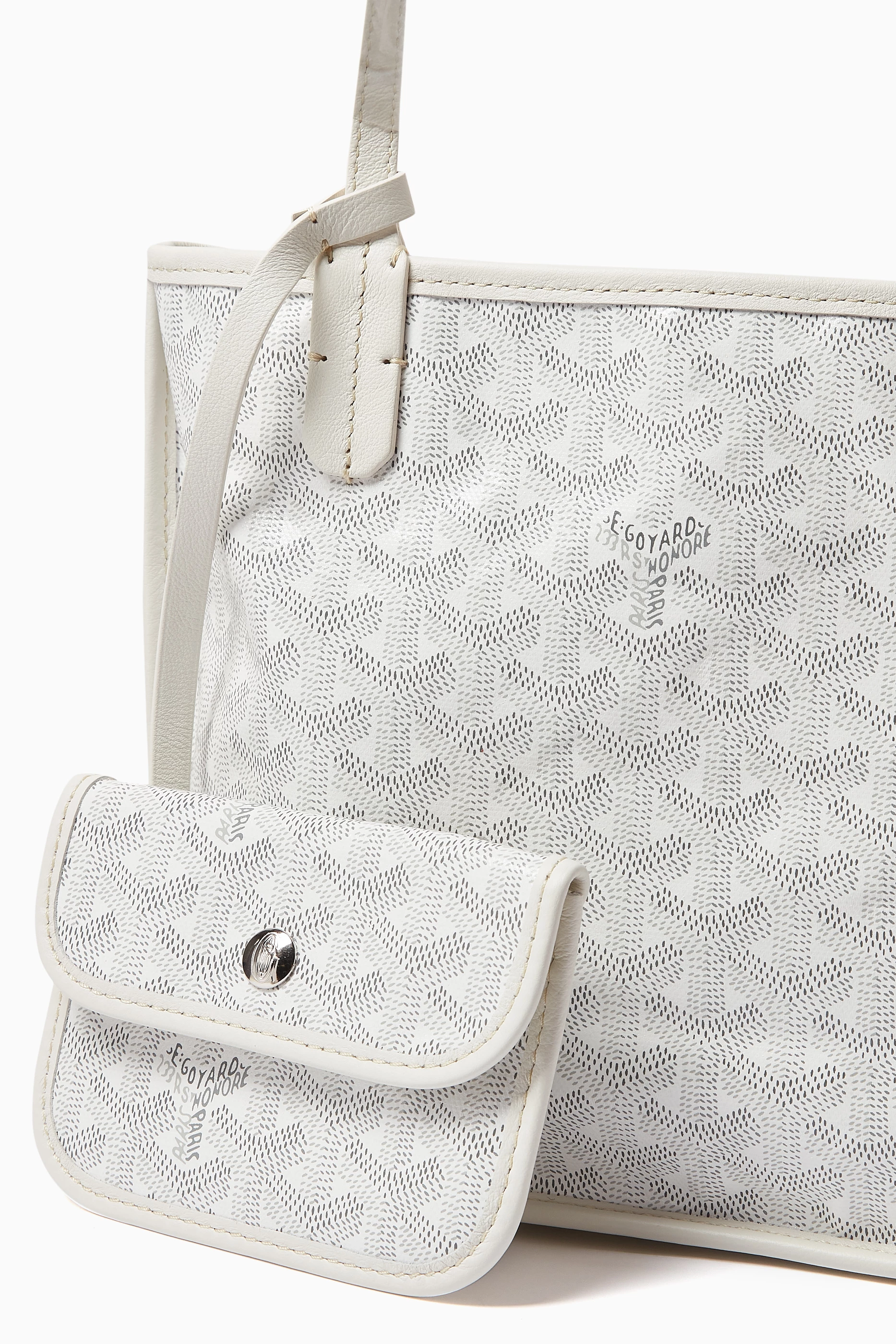 Buy Goyard Pre Loved White Unused Mini Anjou Tote Bag in Goyardine Canvas For Women Online Ounass UAE