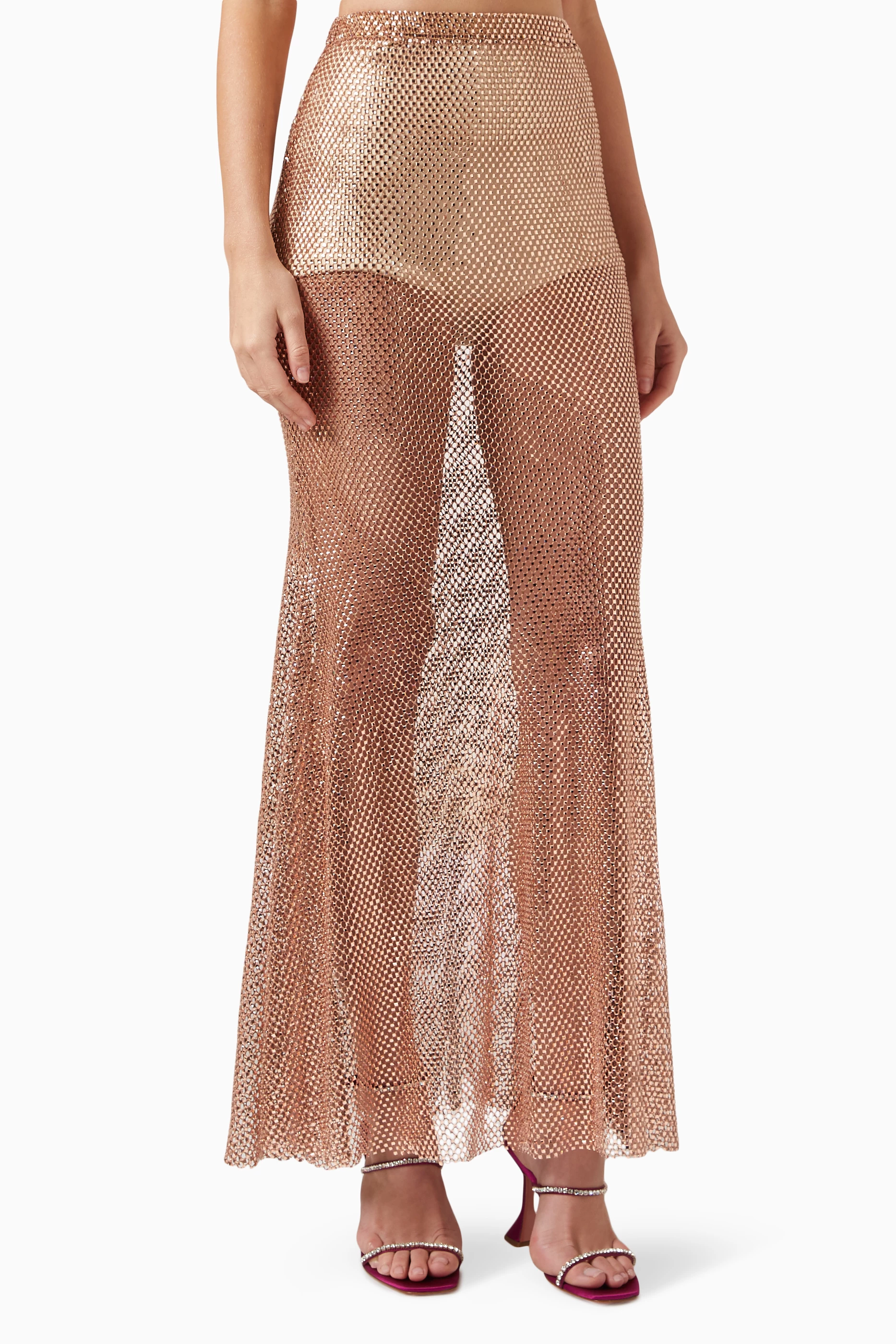 Embellished skirt maxi hot sale