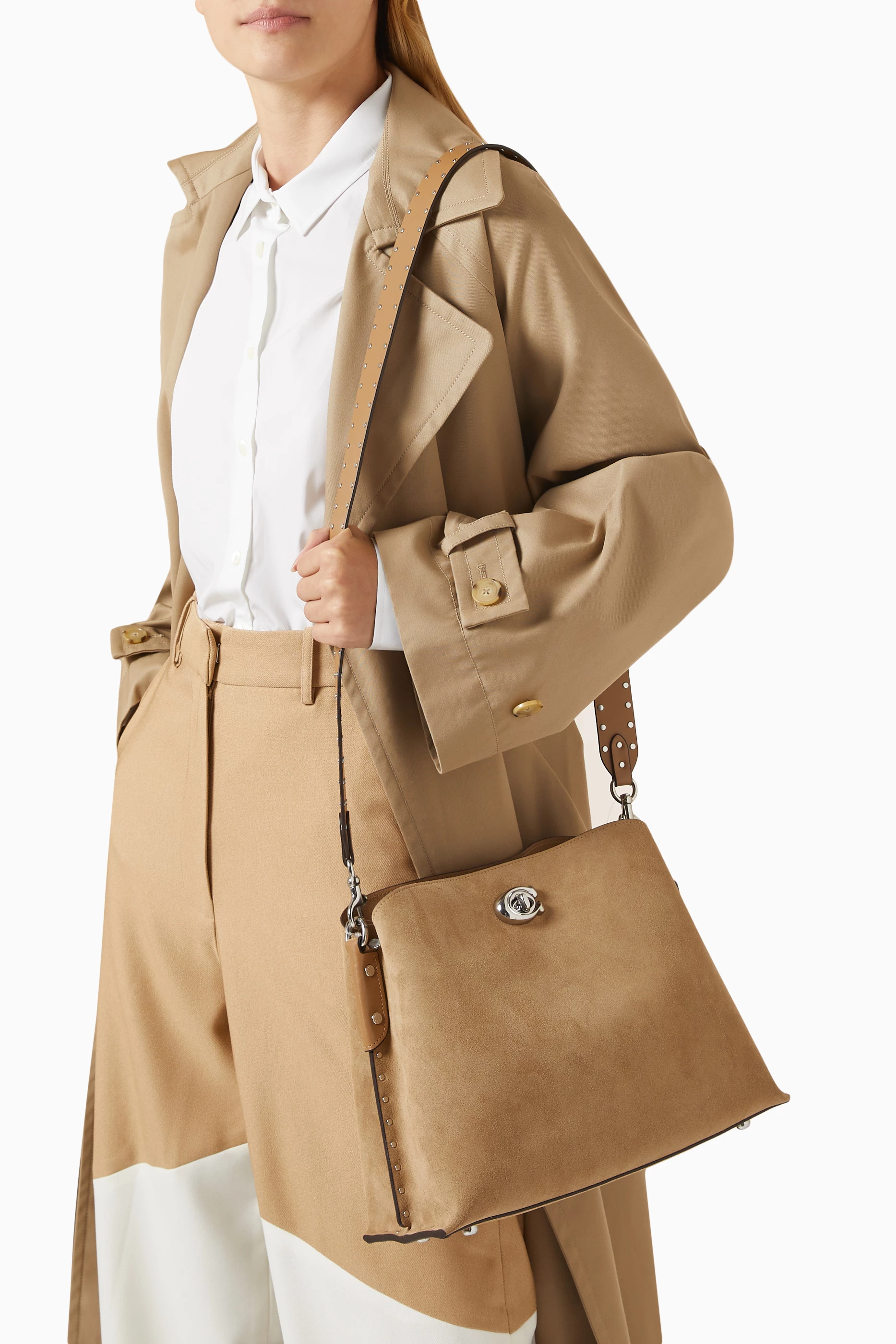 Buy Coach Brown Willow Shoulder Bag in Suede For Women