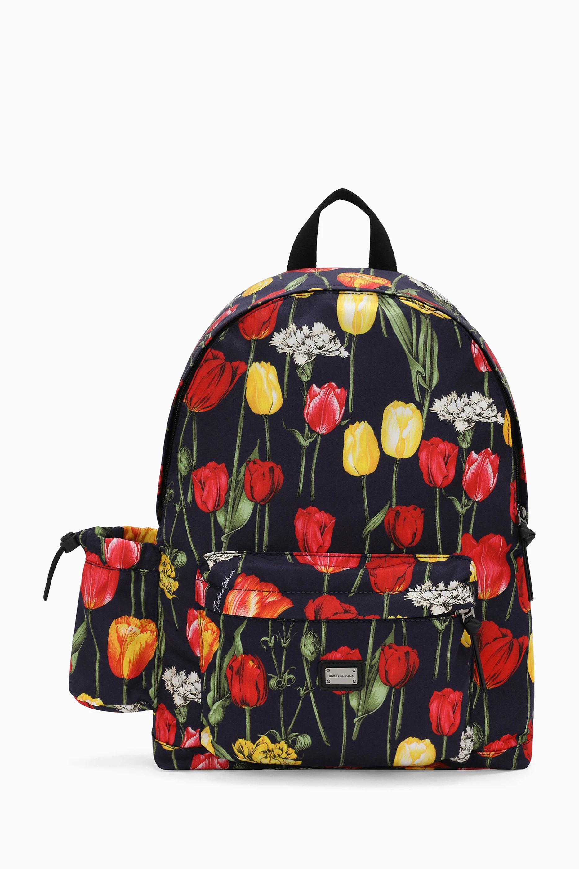 Buy Dolce Gabbana Blue Floral print Backpack in Nylon For Girls Online Ounass UAE