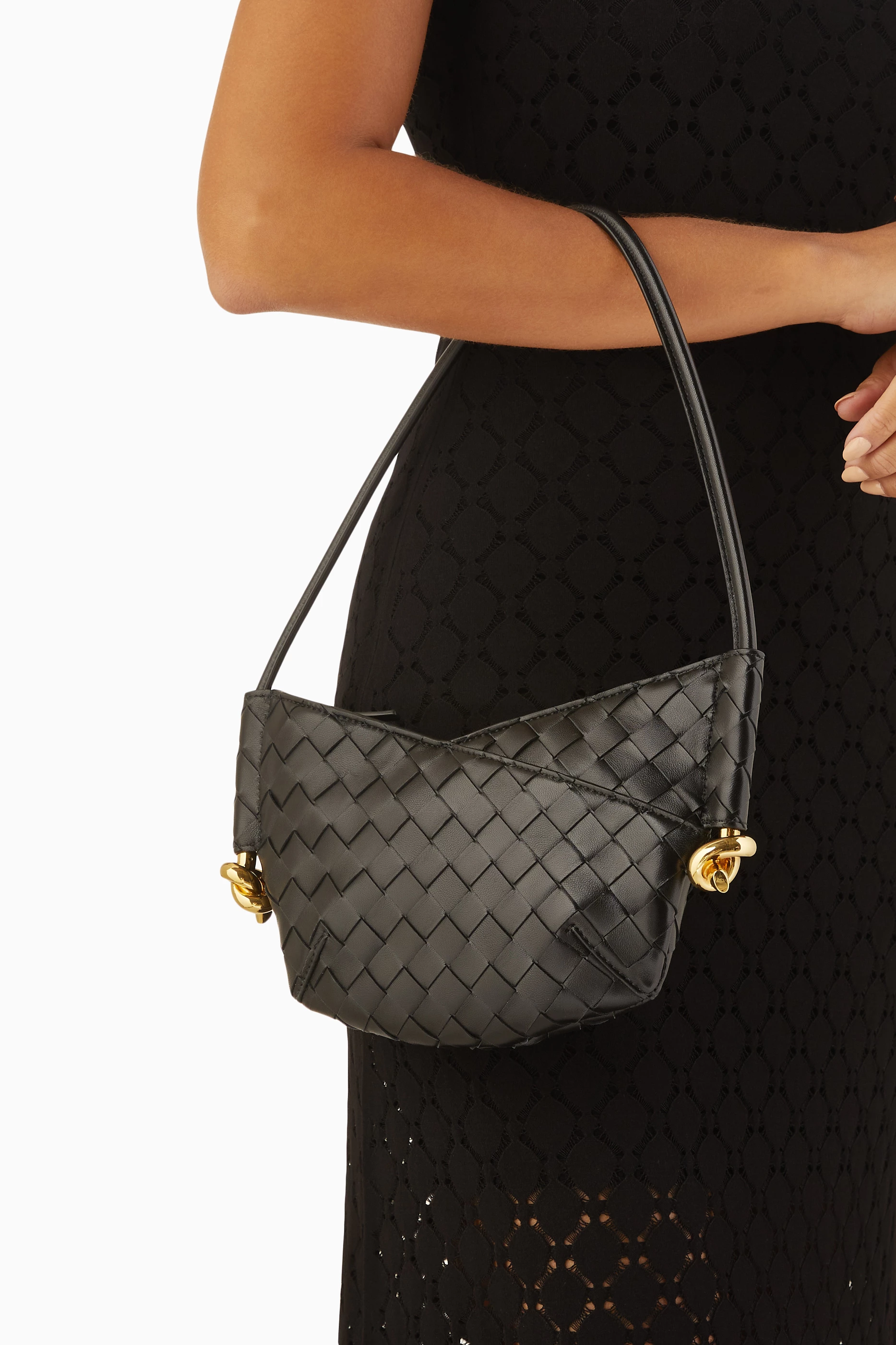 Buy Bottega Veneta Black Mini Solstice Shoulder Bag in
