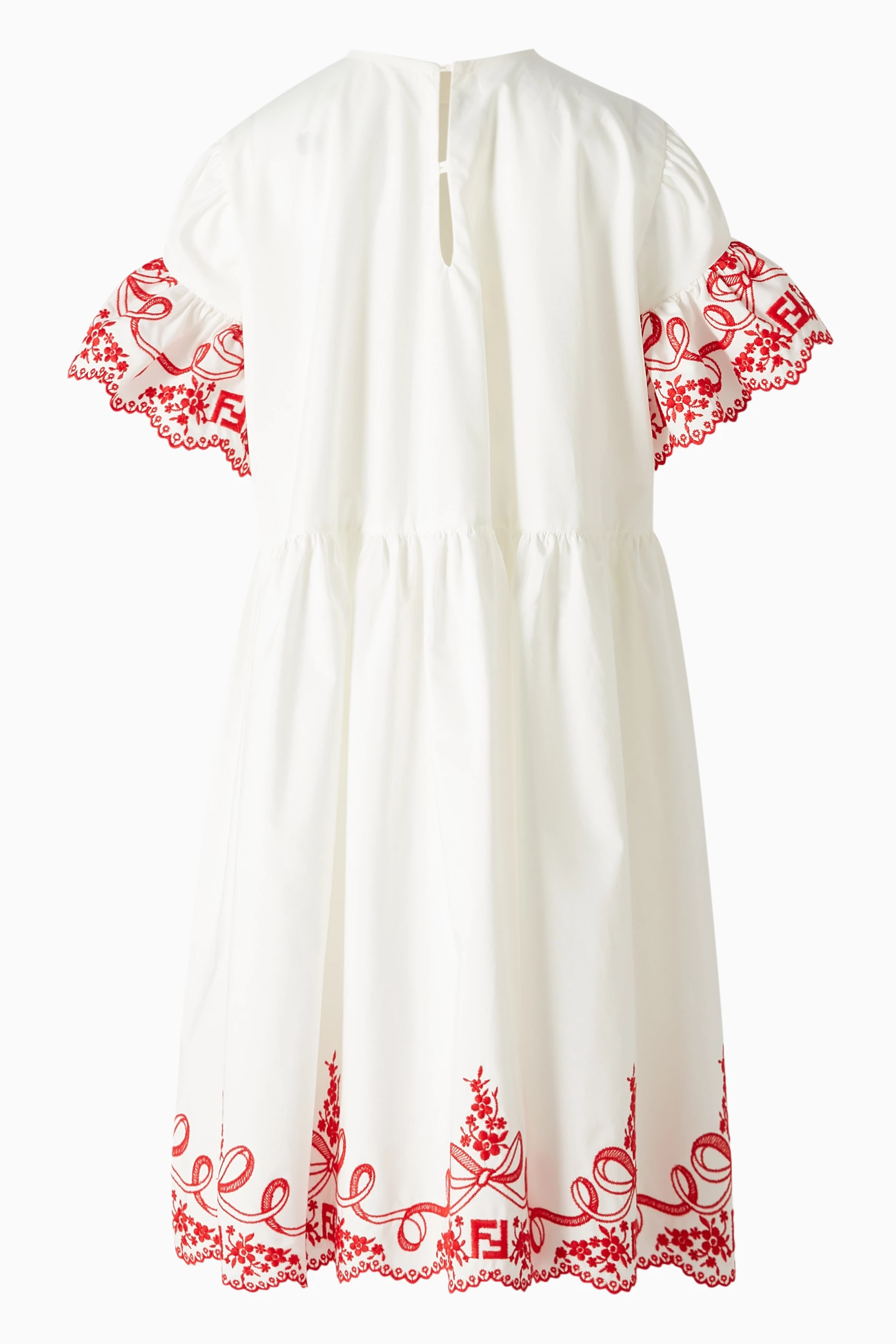 Embroidered white cotton dress 2025