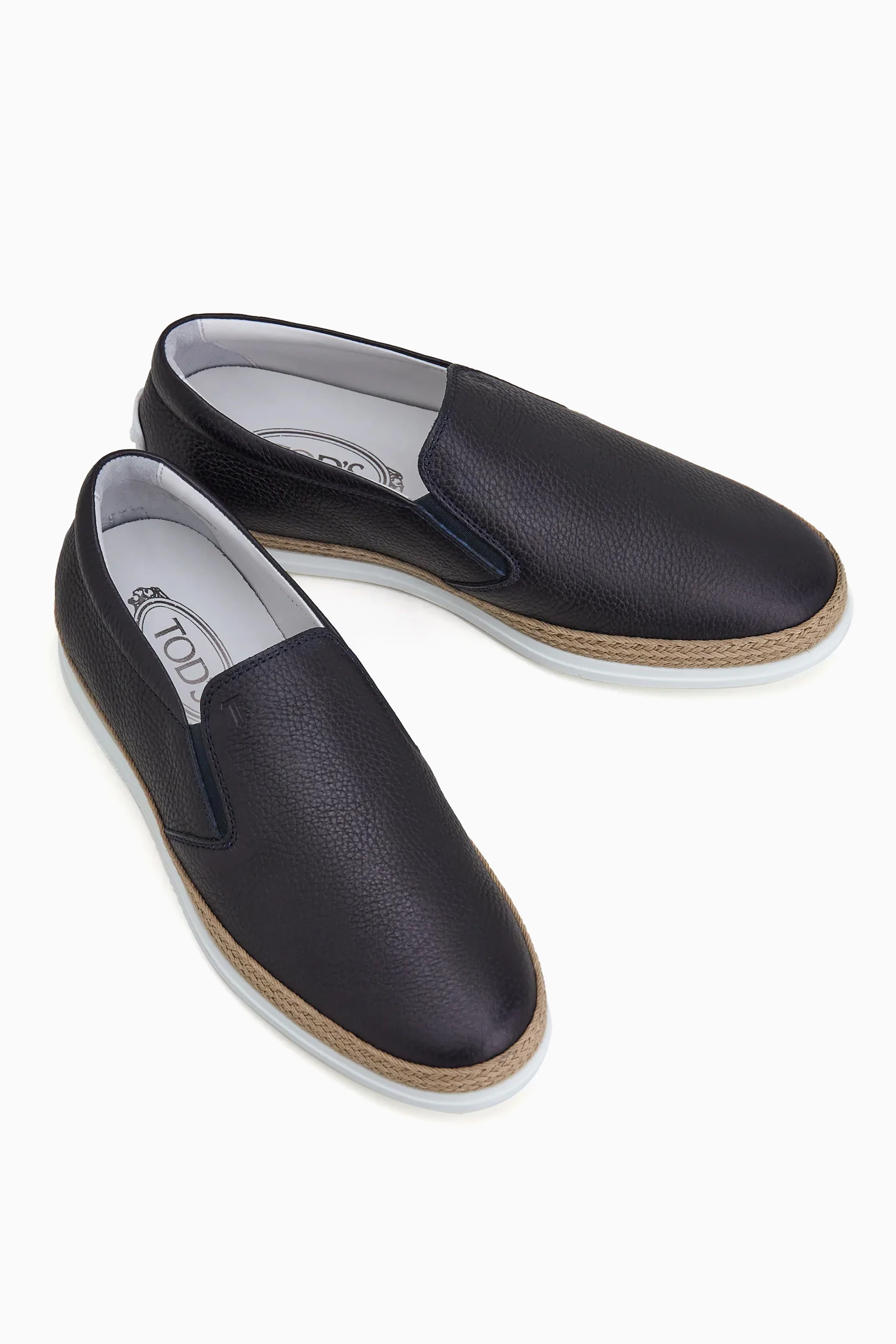 Buy Tod s Blue Slip on Shoes in Leather For Men Online Ounass UAE