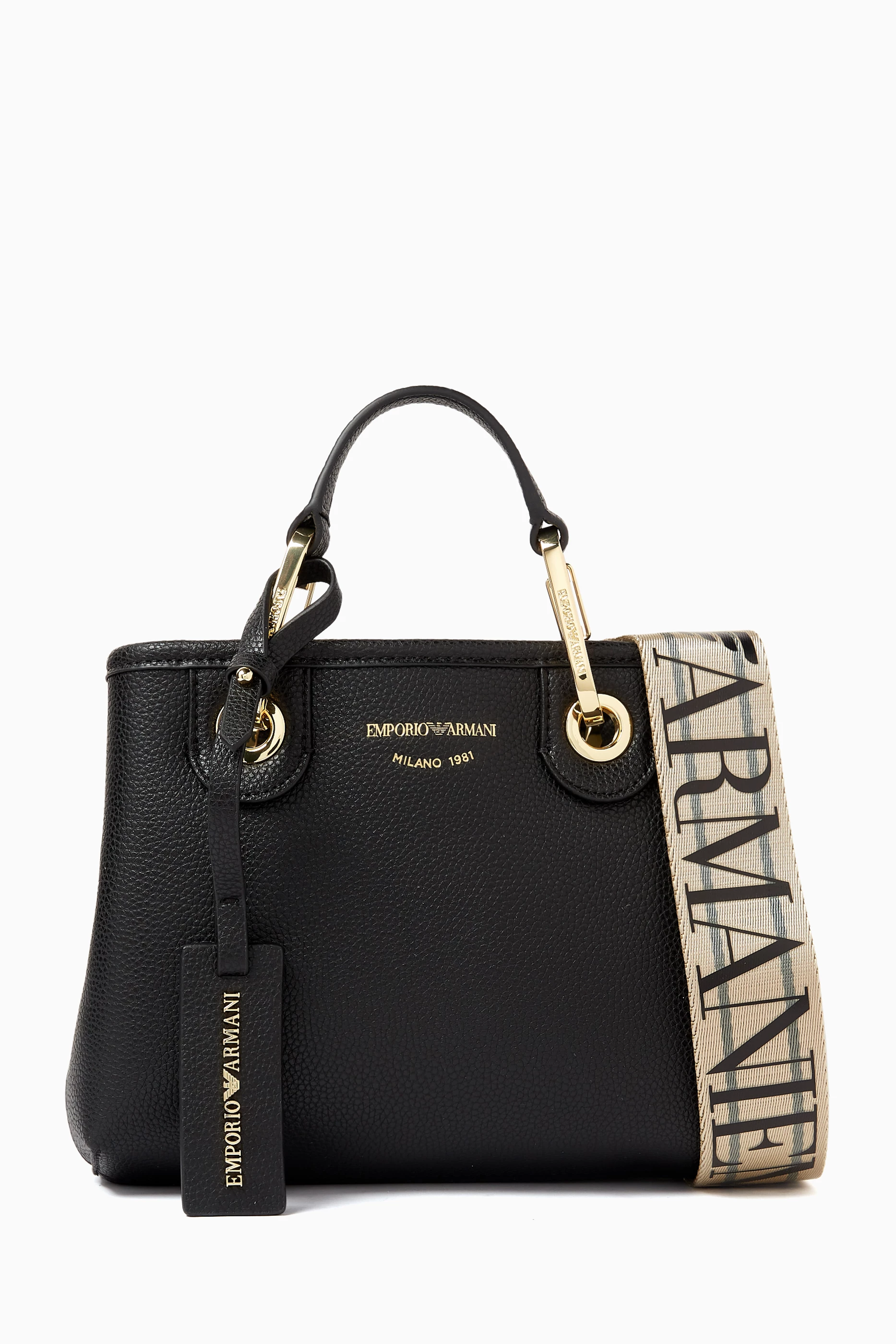 Buy Emporio Armani Black Extra Small Logo Tote Bag For Women Online Ounass UAE