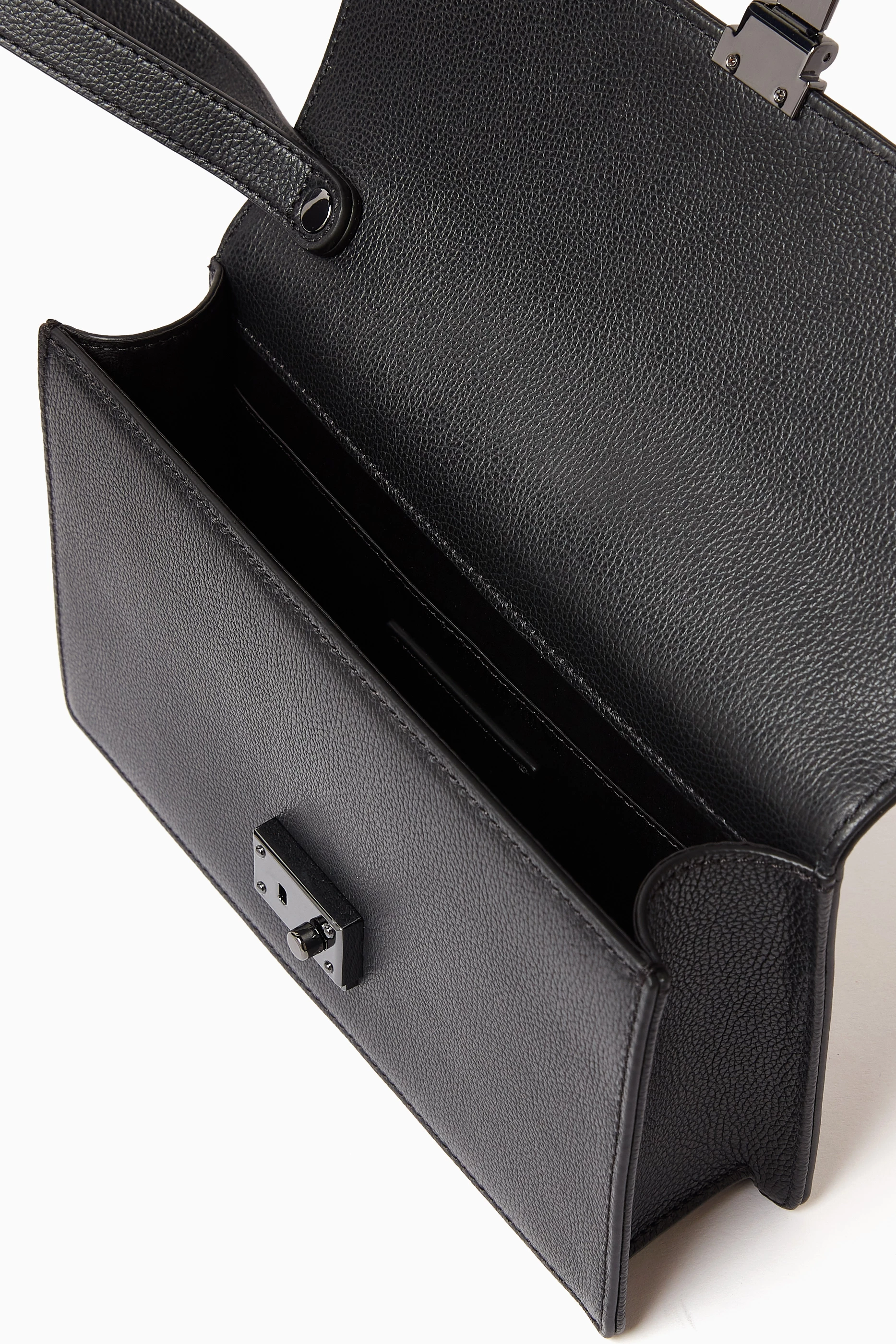 Buy Emporio Armani Black Pouch in Tumbled Leather For Men Online Ounass UAE