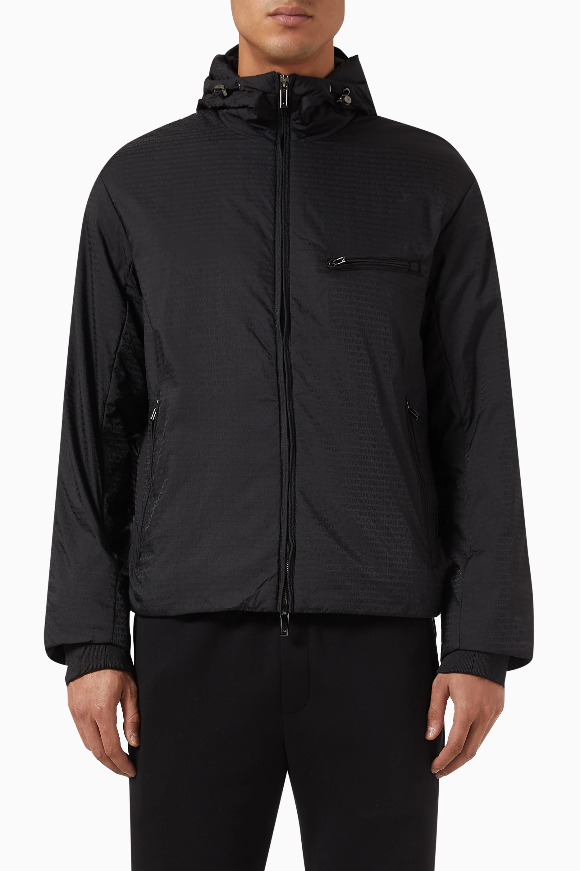 Buy Emporio Armani Black Blouson Jacket in Nylon For Men Online Ounass UAE