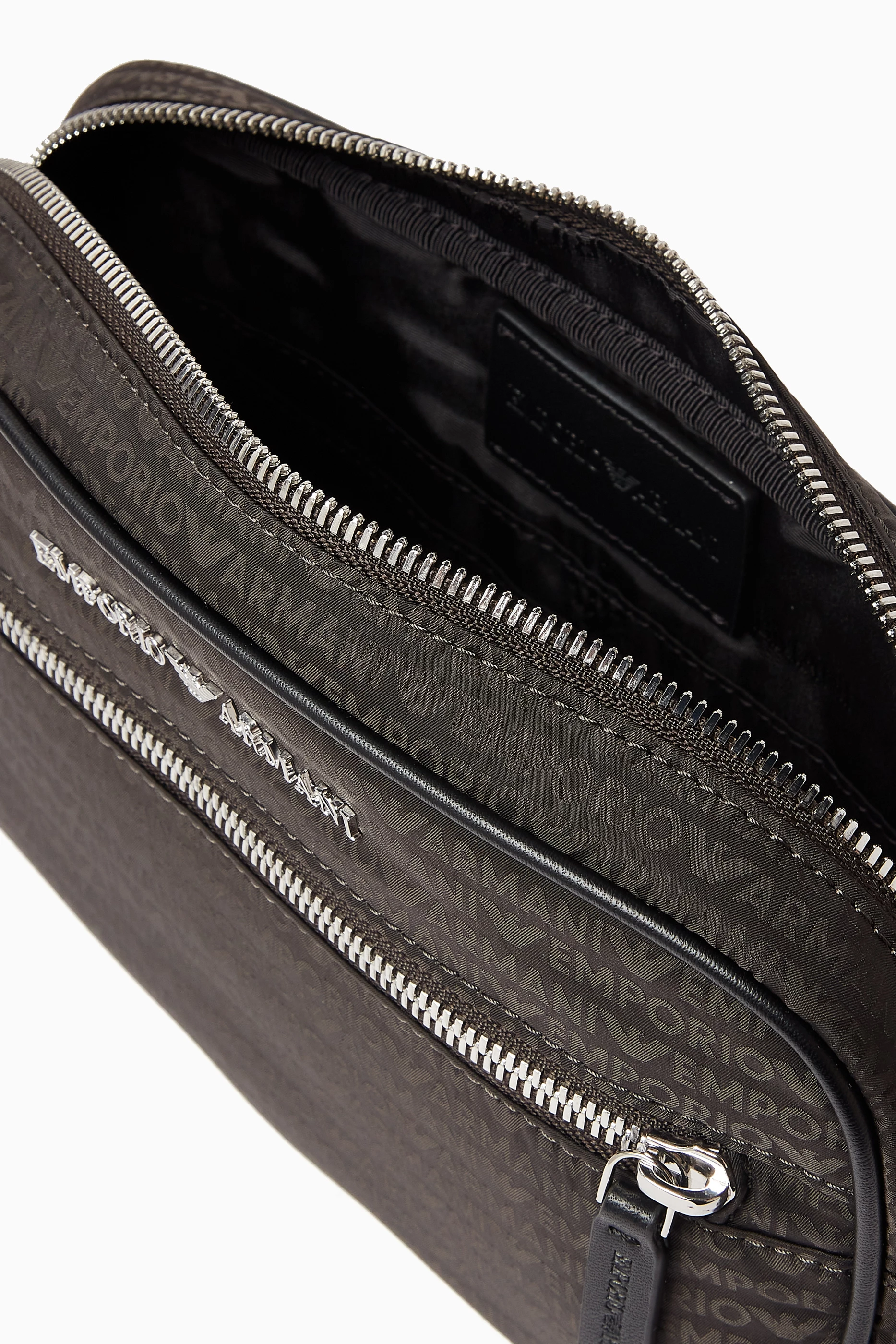 Buy Emporio Armani Green Logo Toiletry Bag in Nylon For Men Online Ounass UAE