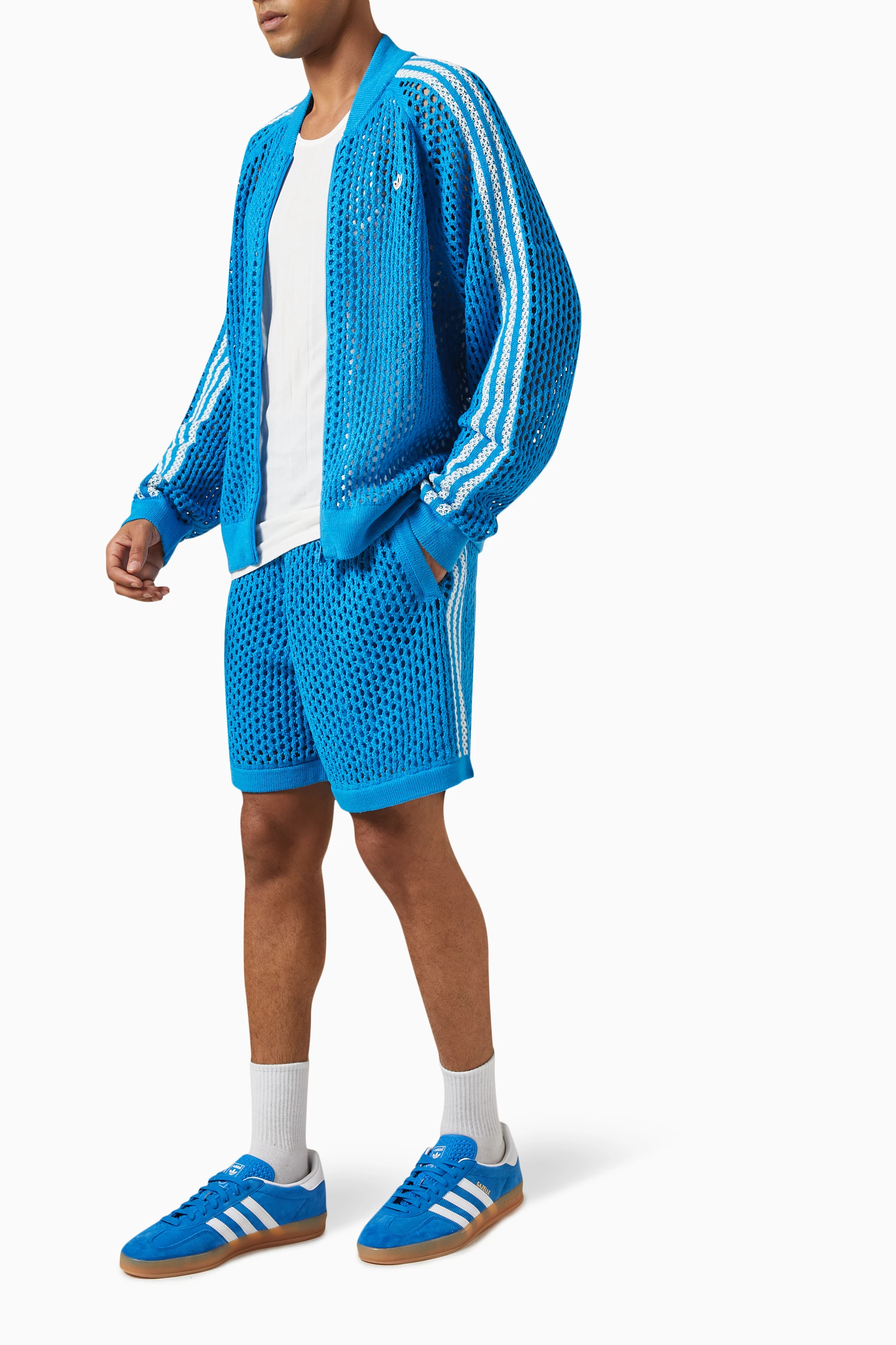 Buy adidas Blue Clot Track Jacket in Crochet-knit For Men Online