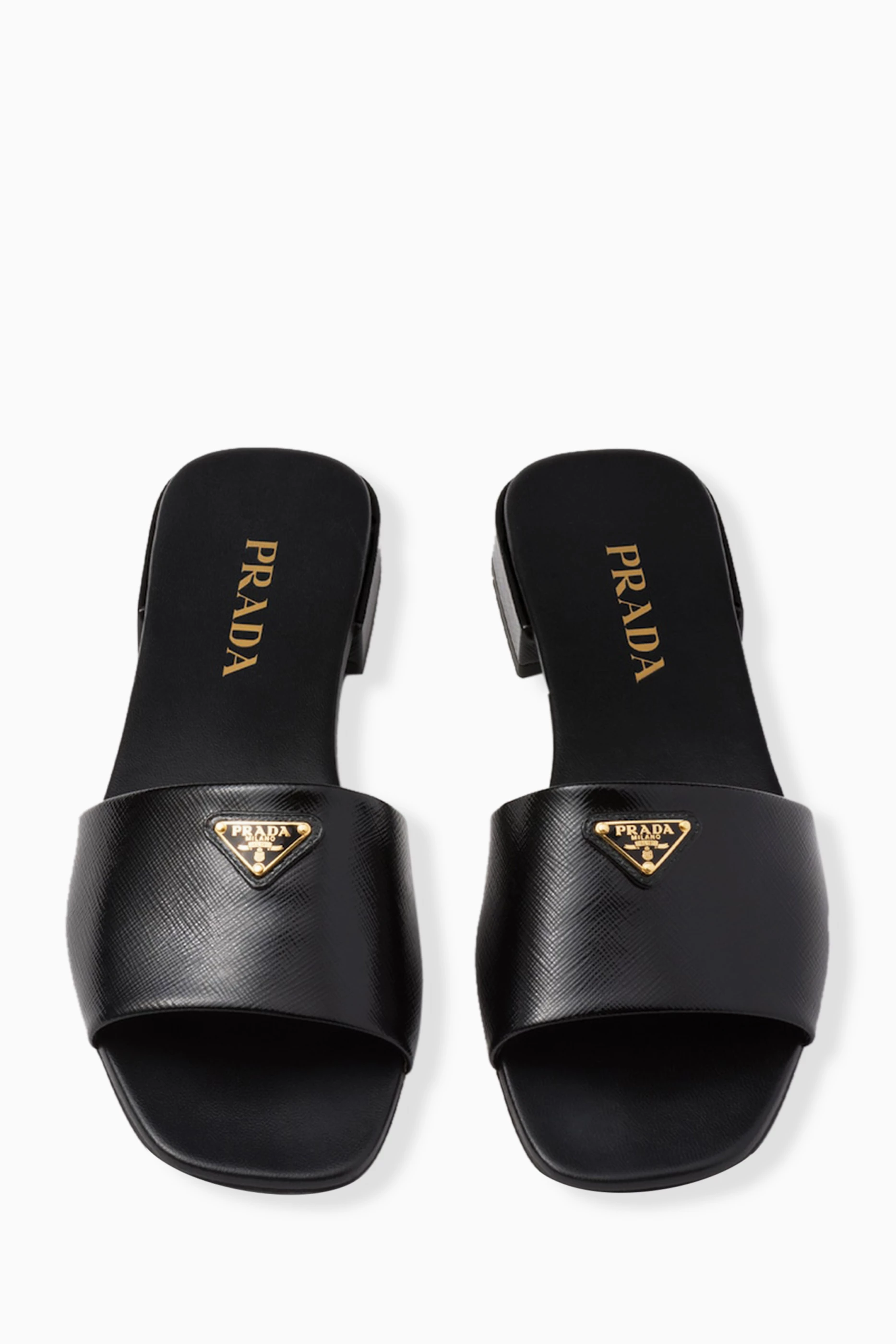 Buy Prada Black Ciabatte Slides in Saffiano Leather For Women Online Ounass UAE