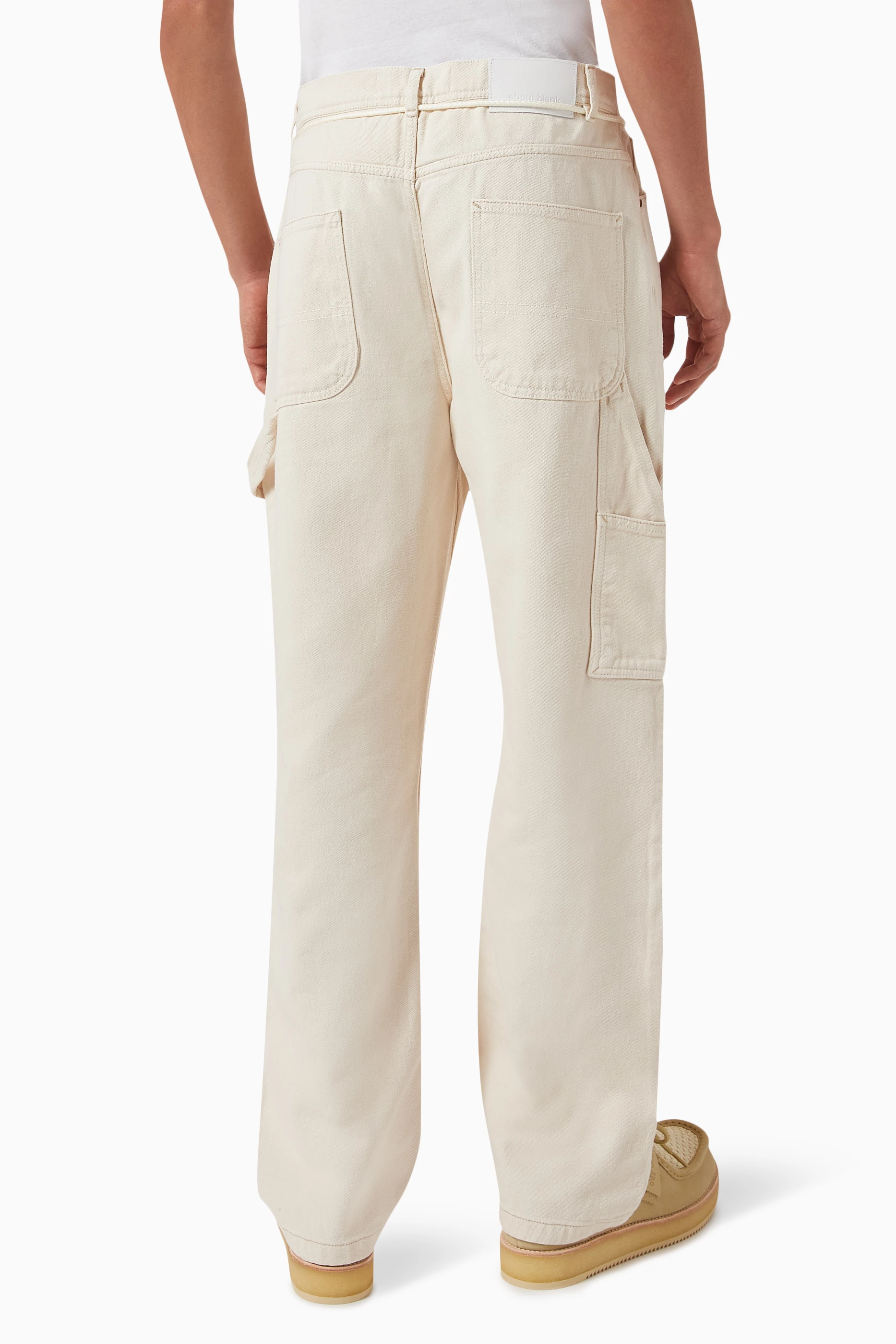 Buy About Blank Neutral Straight Leg Carpenter Jeans in Denim For Men Online Ounass UAE
