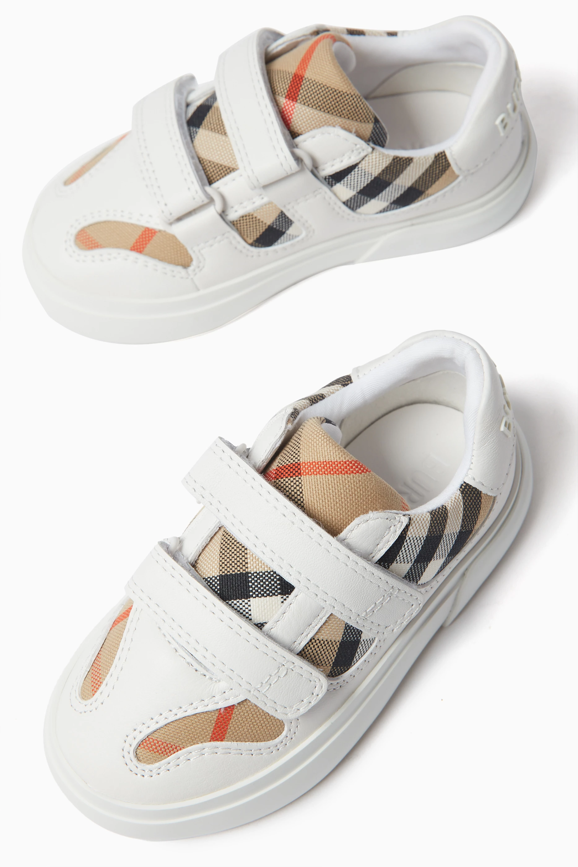 Buy Burberry Brown Noah Strap Check Sneakers in Leather Cotton For UNISEX Online Ounass UAE