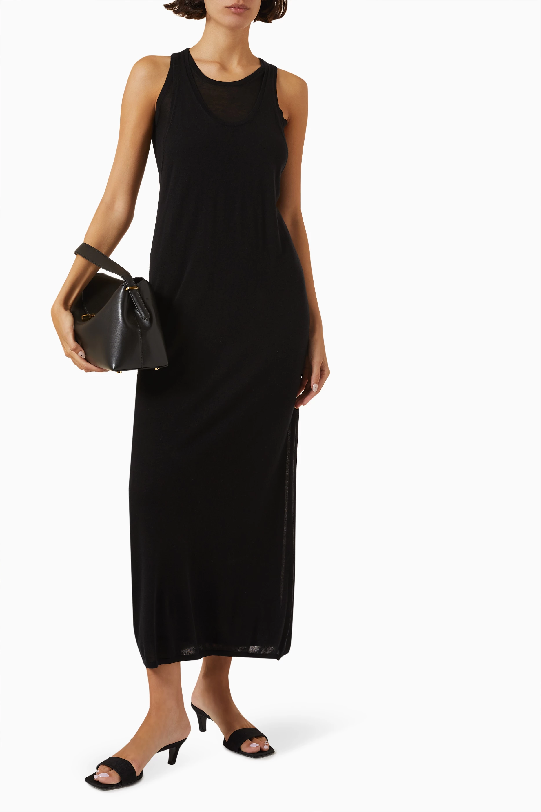 Buy Toteme Black Layered Tank Dress in Lyocell-cashmere Knit For Women  Online | Ounass UAE