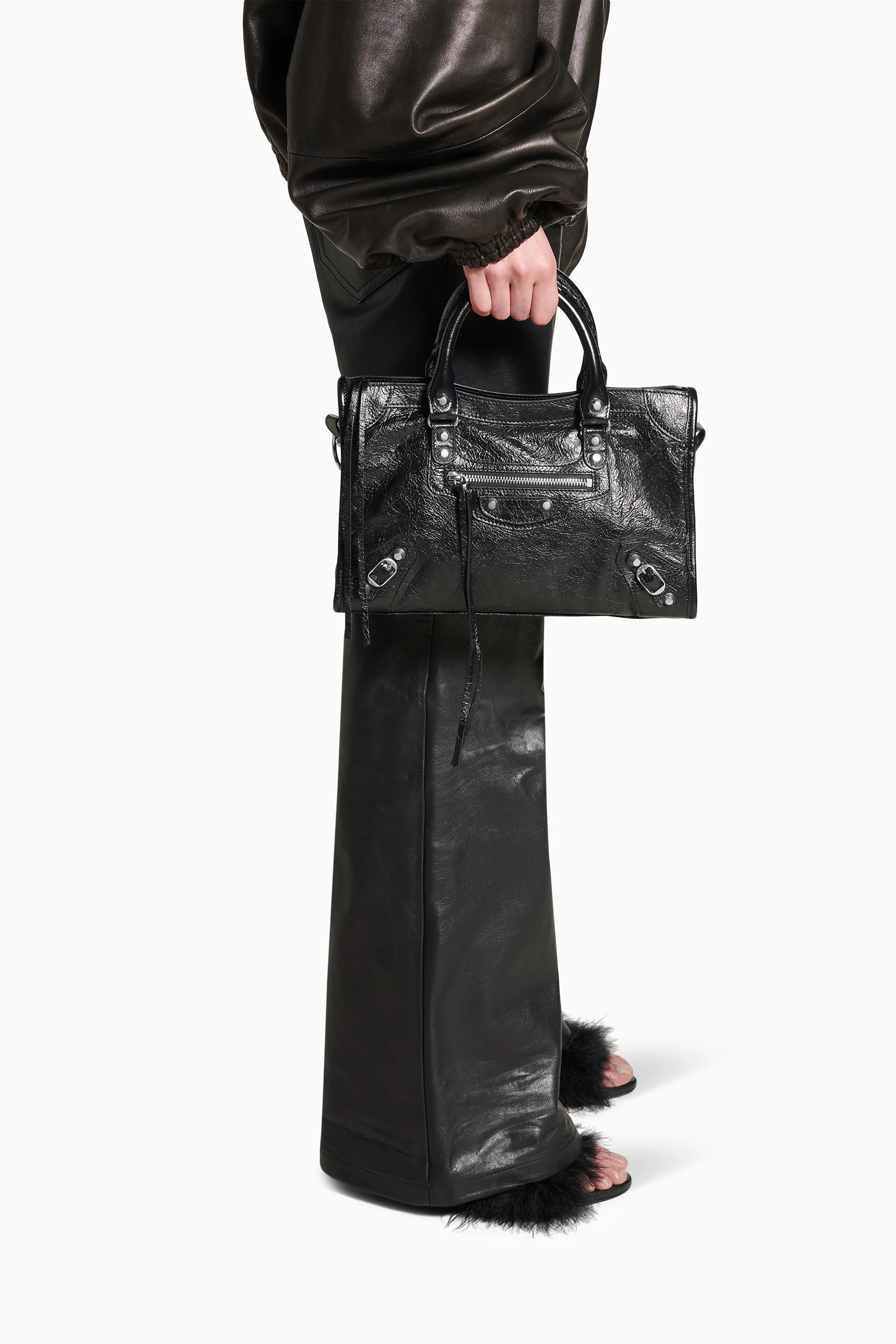 Buy Balenciaga Black Small Le City Bag in Arena Lamsbkin For