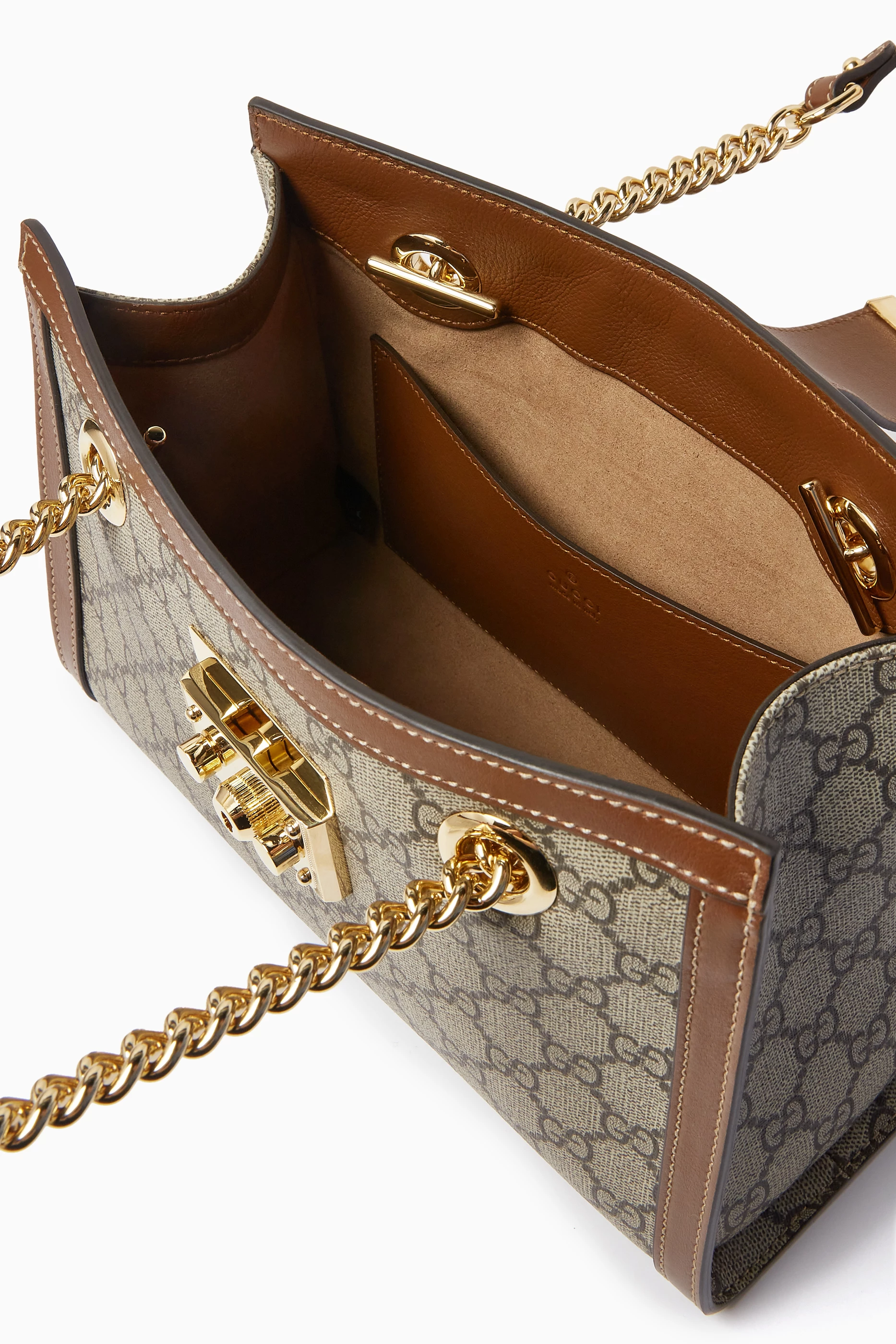 Buy Gucci Brown Small Padlock Shoulder Bag in GG Supreme Canvas For Women Online Ounass UAE