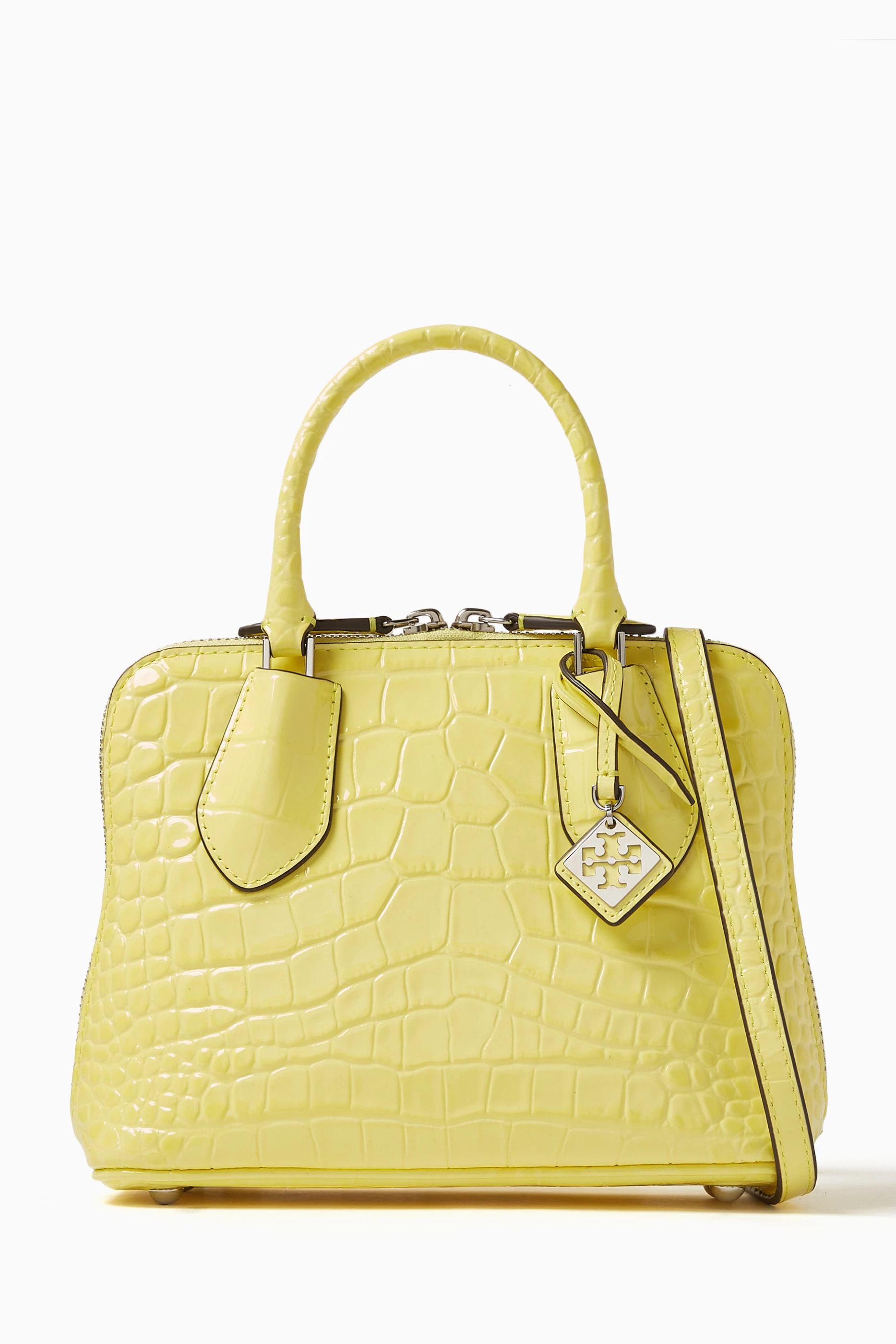 Buy Tory Burch Yellow Mini Swing Tote Bag in Croc embossed Leather For Women Online Ounass UAE