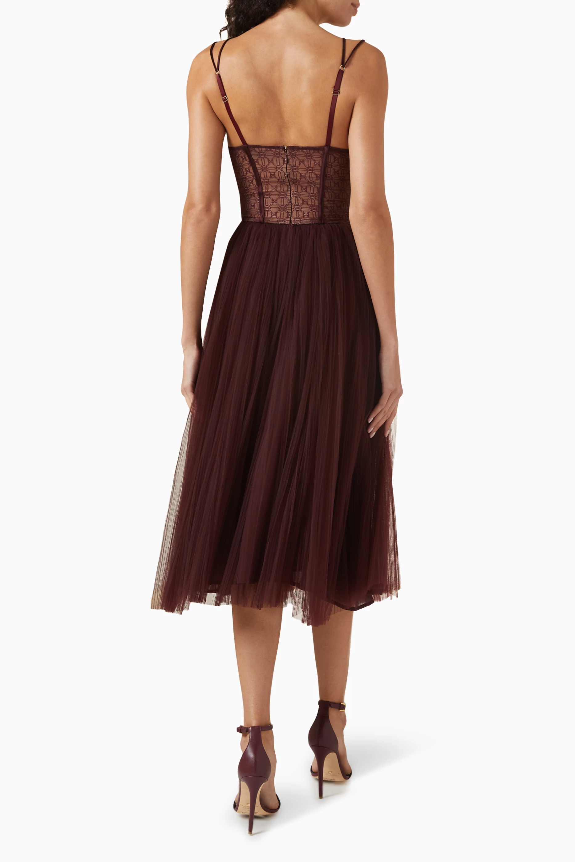 Elisabetta lace pleated dress outlet