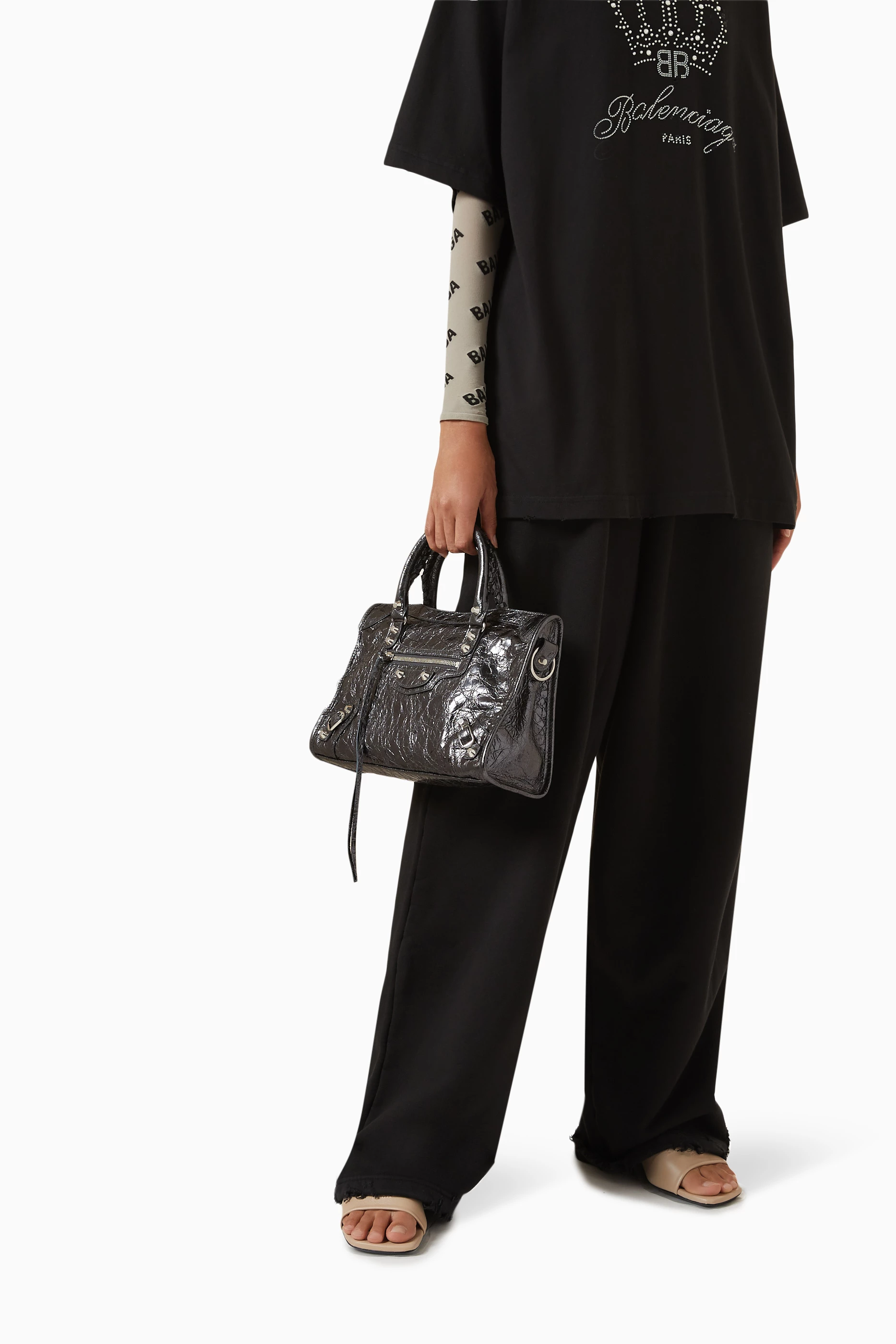 Buy Balenciaga Grey Small Le City Bag in Arena Lamsbkin For Women Online Ounass UAE