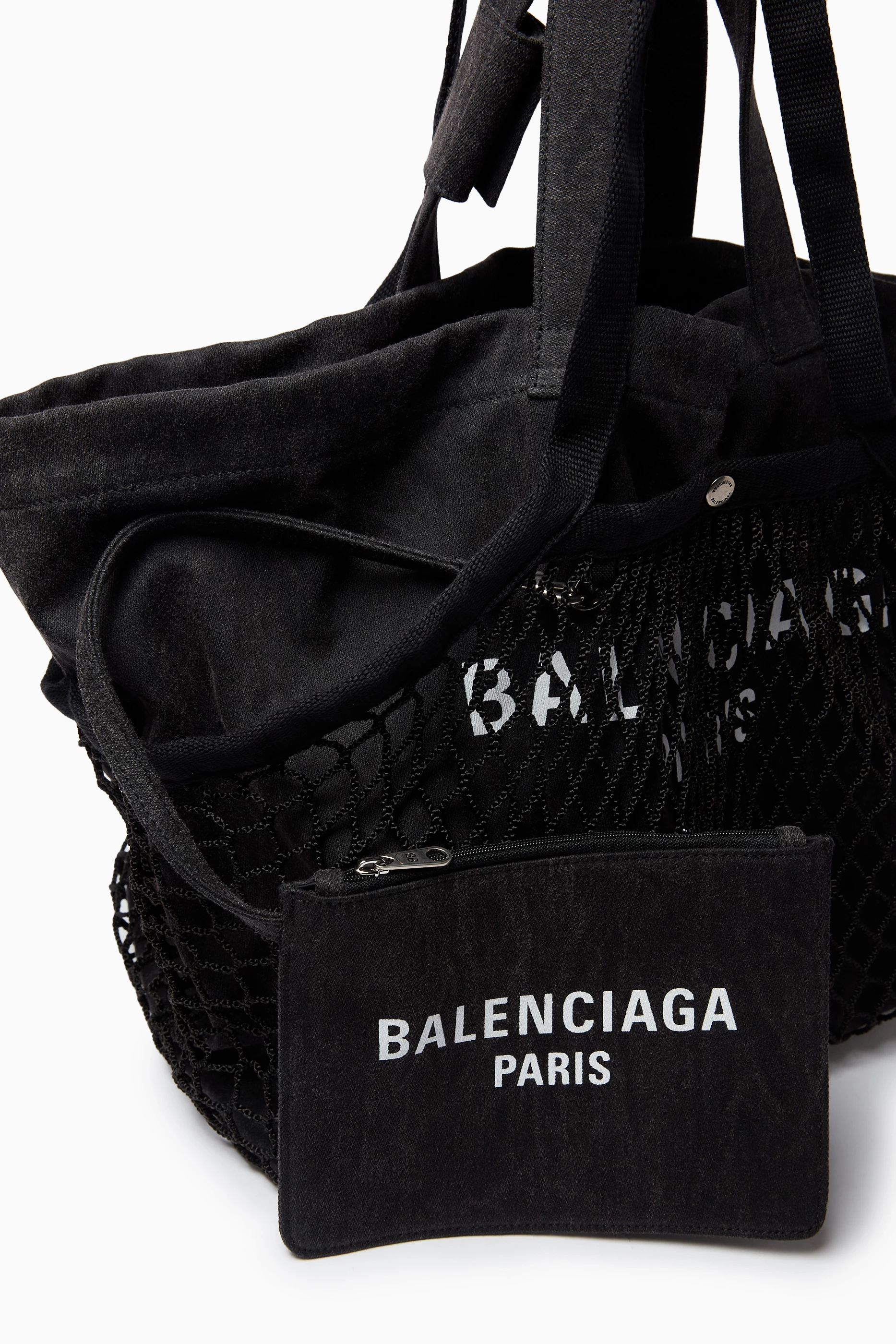 Buy Balenciaga Black Medium 24/7 Tote Bag in Canvas For