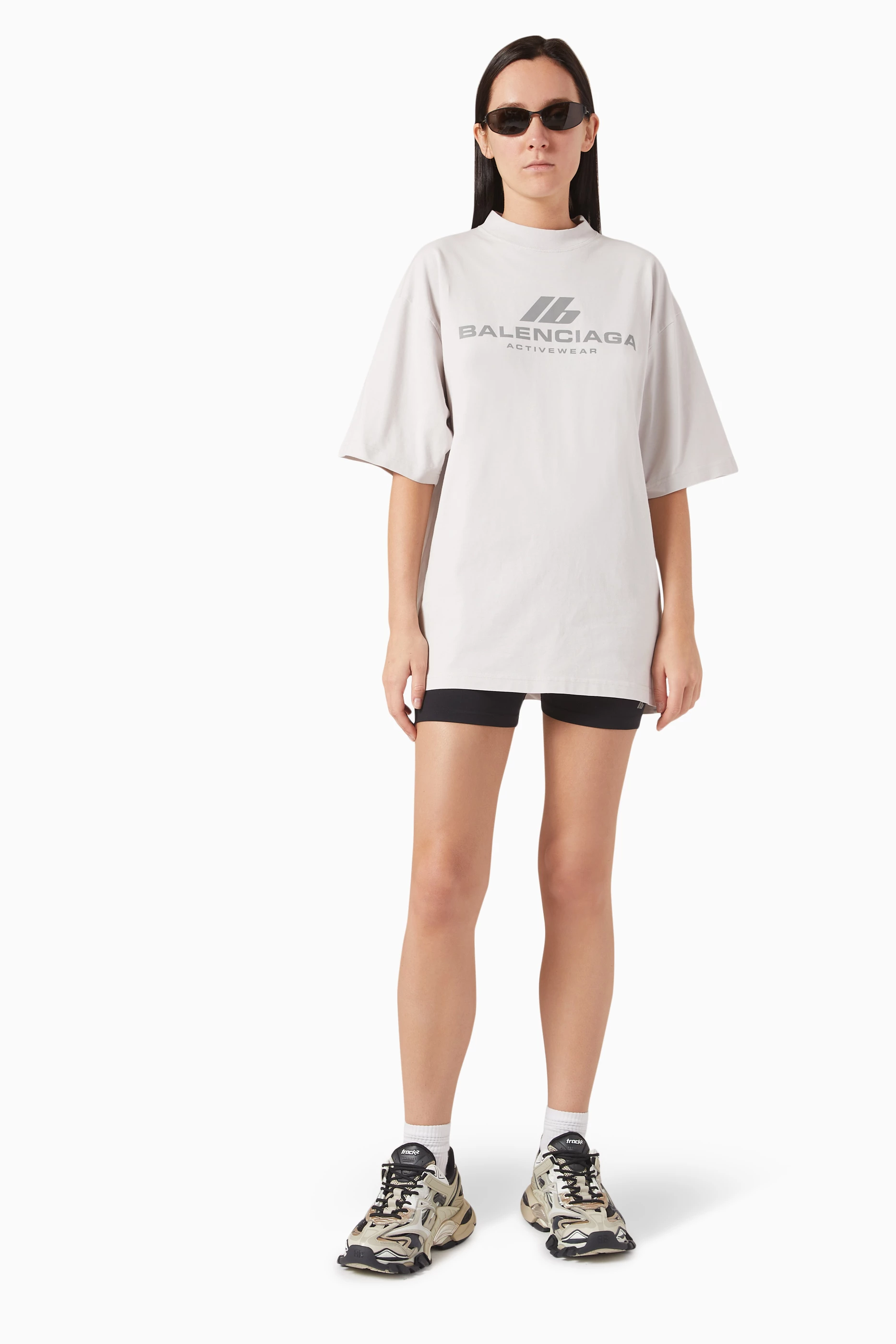 Buy Balenciaga White Unisex Activewear Medium Fit T-shirt in