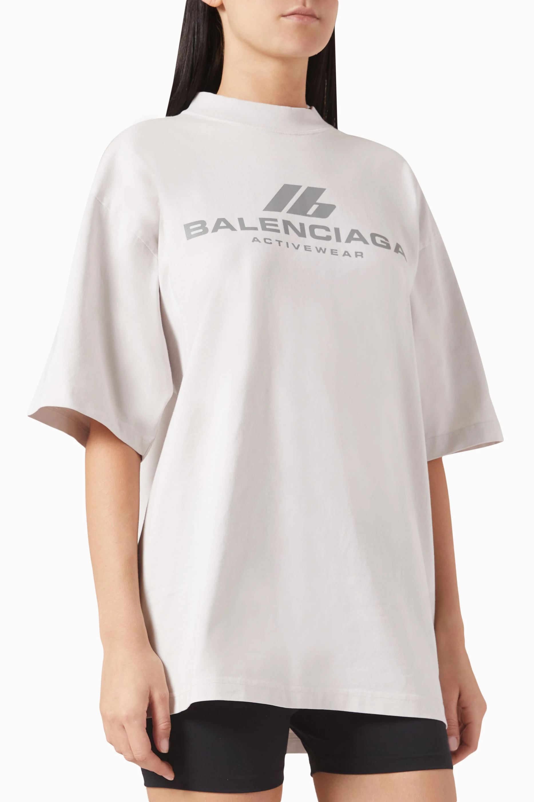 Buy Balenciaga White Unisex Activewear Medium Fit T-shirt in 