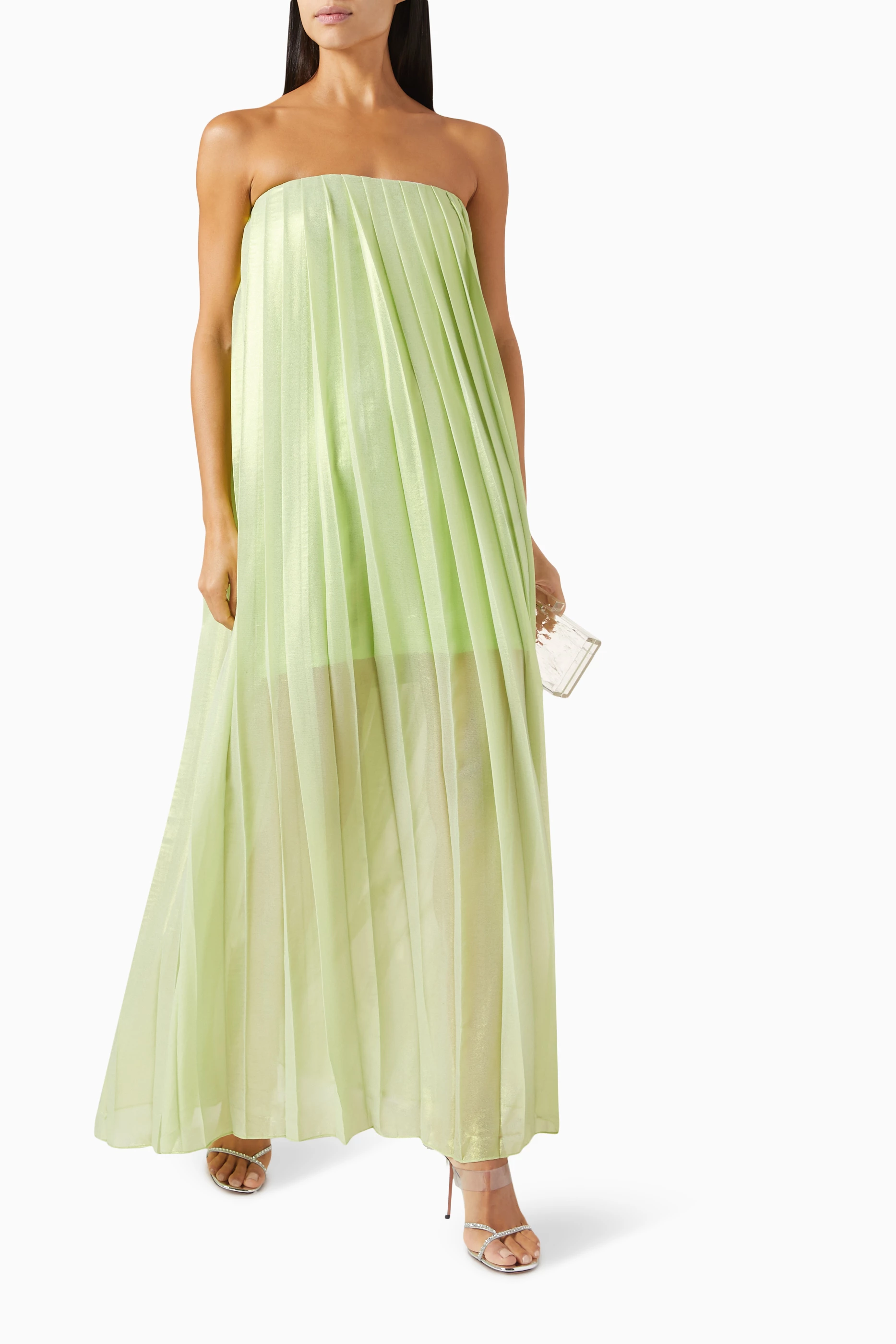 Buy Gauge81 Yellow Yala Pleated Maxi Dress For Women Online Ounass UAE