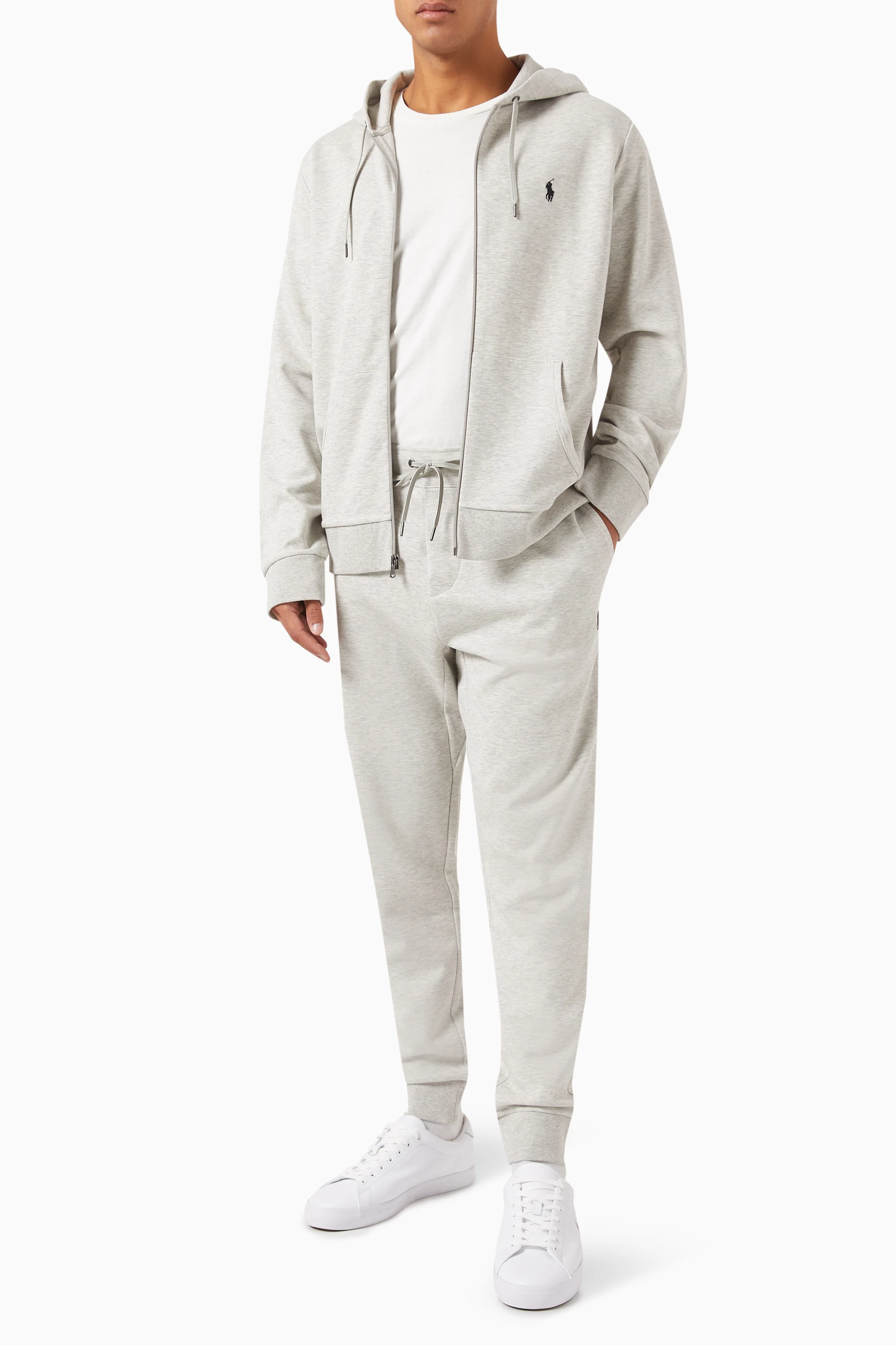 Buy Polo Ralph Lauren Grey Logo Sweatpants in Cotton blend For Men Online Ounass UAE