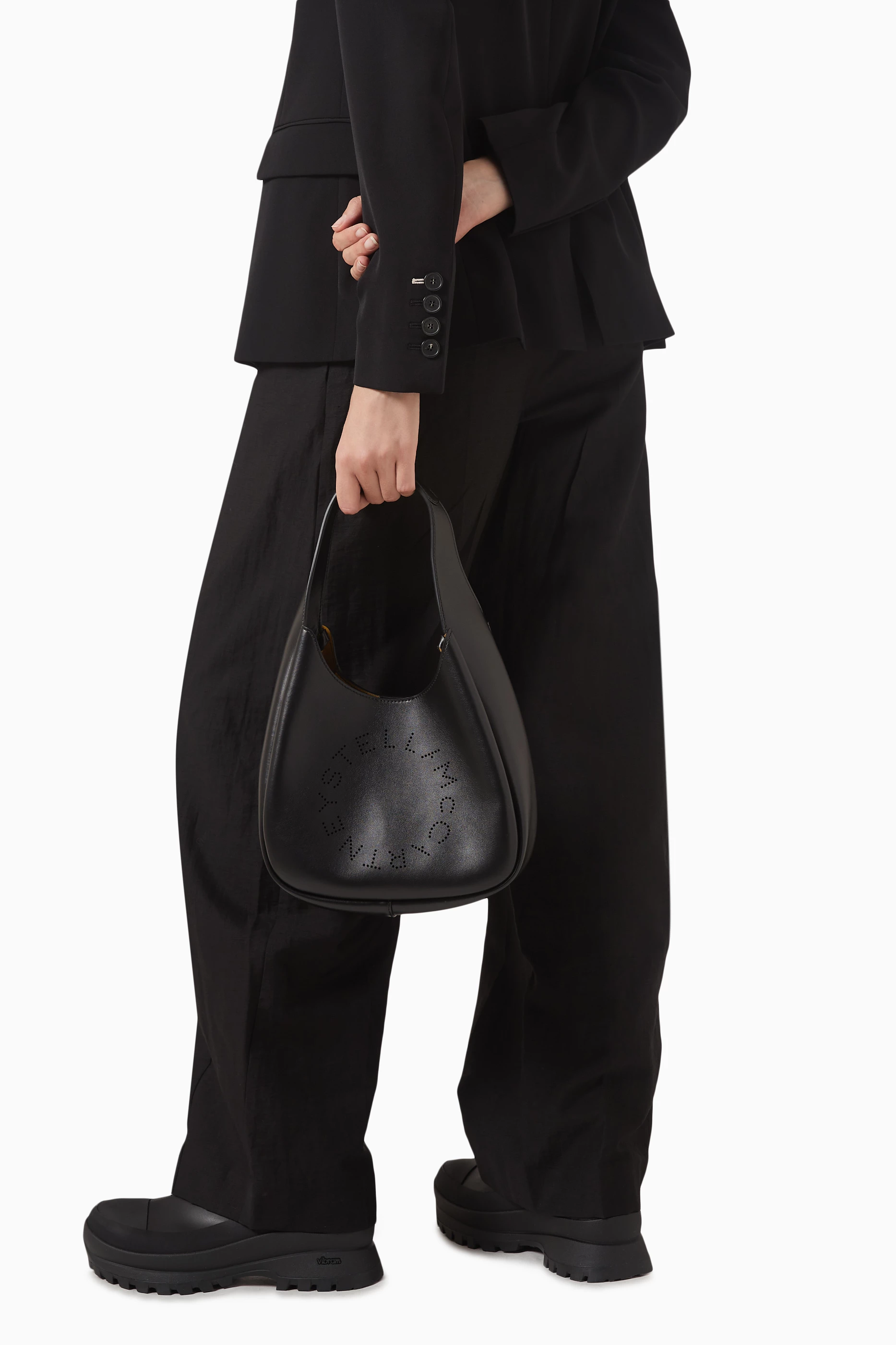 Buy Stella McCartney Black Small Hobo Tote Bag in Eco Alter