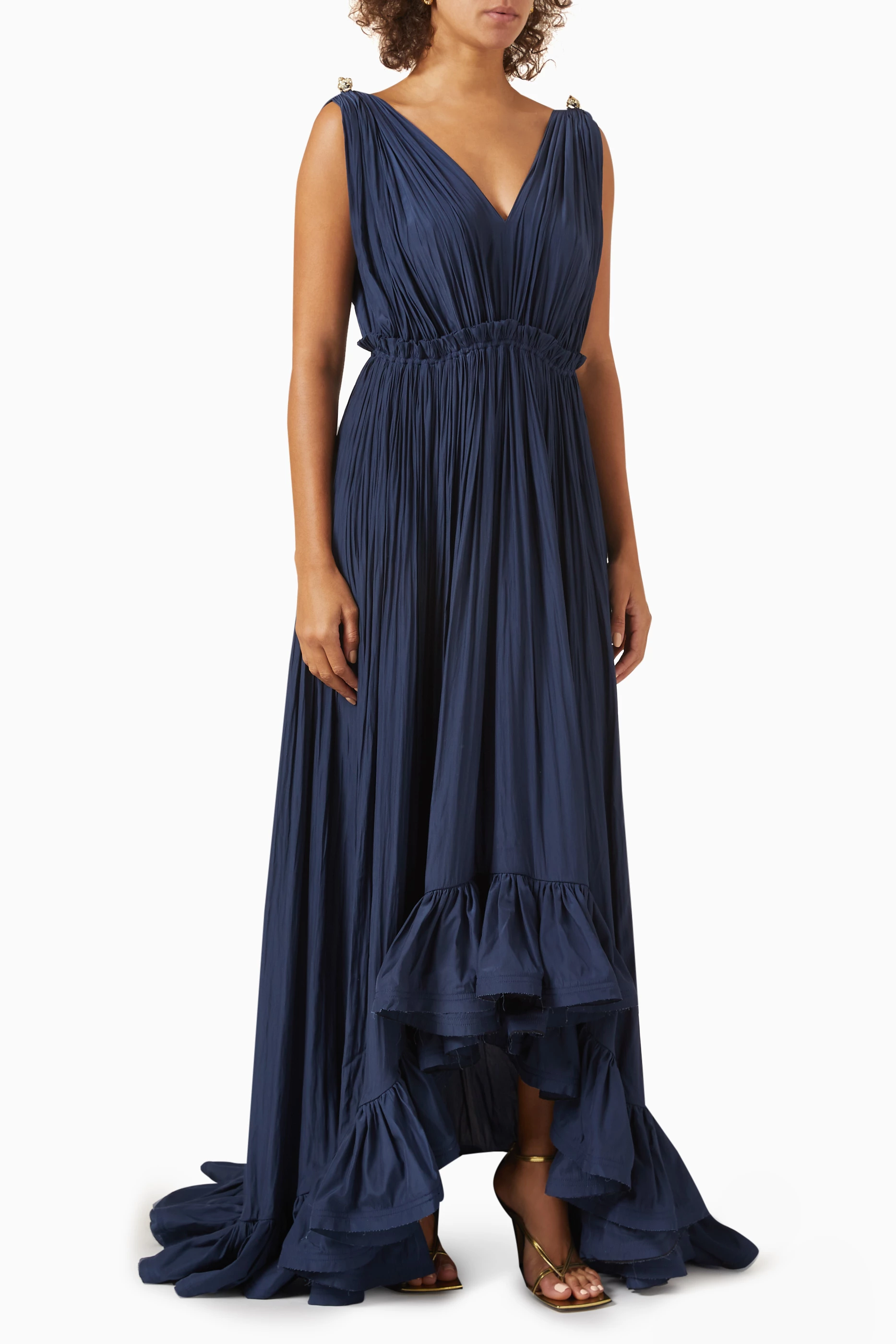 Buy Lanvin Blue Ruffle Gown For Women Online Ounass UAE