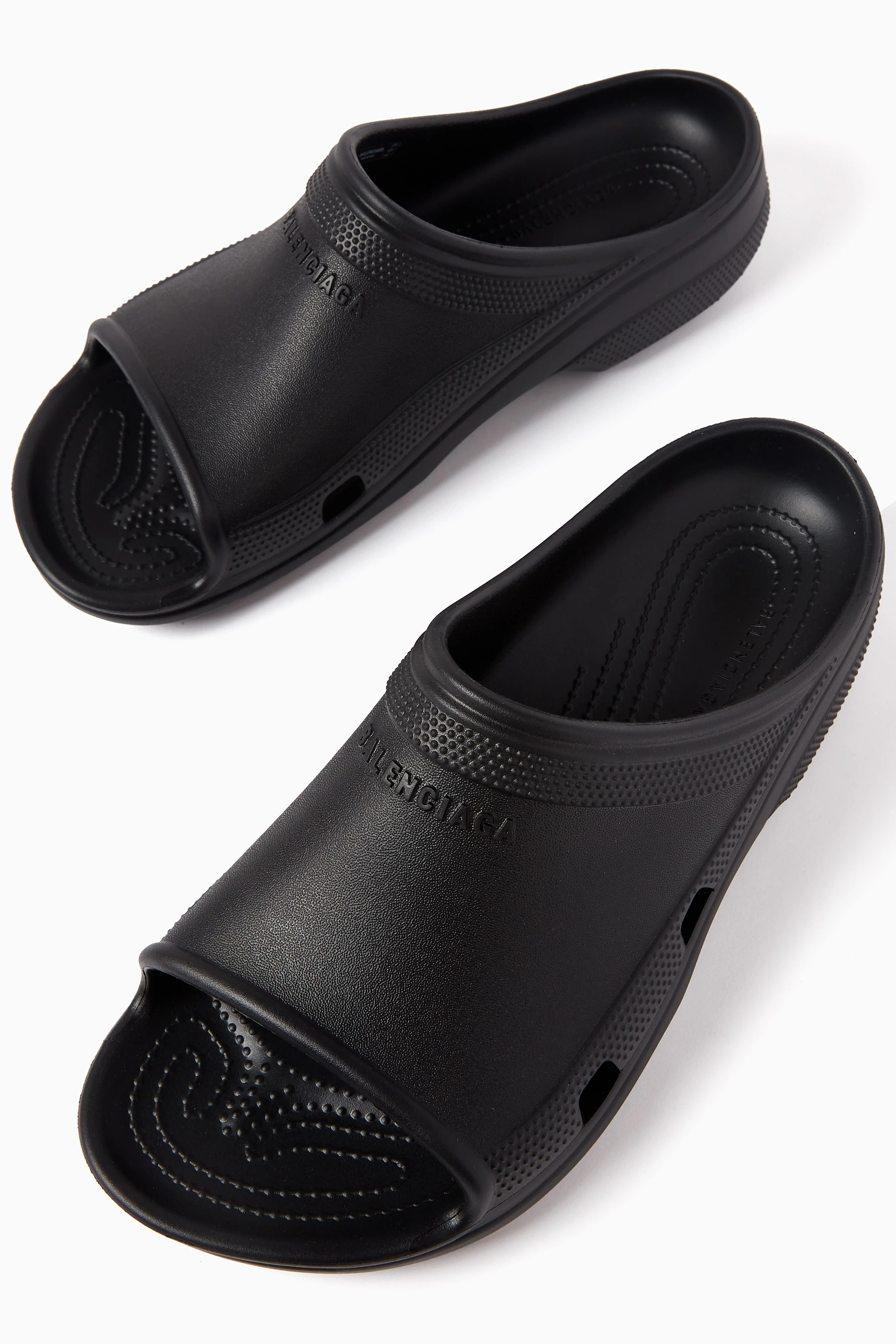 Buy Balenciaga Black x Crocs™ Slide Sandals in Rubber For