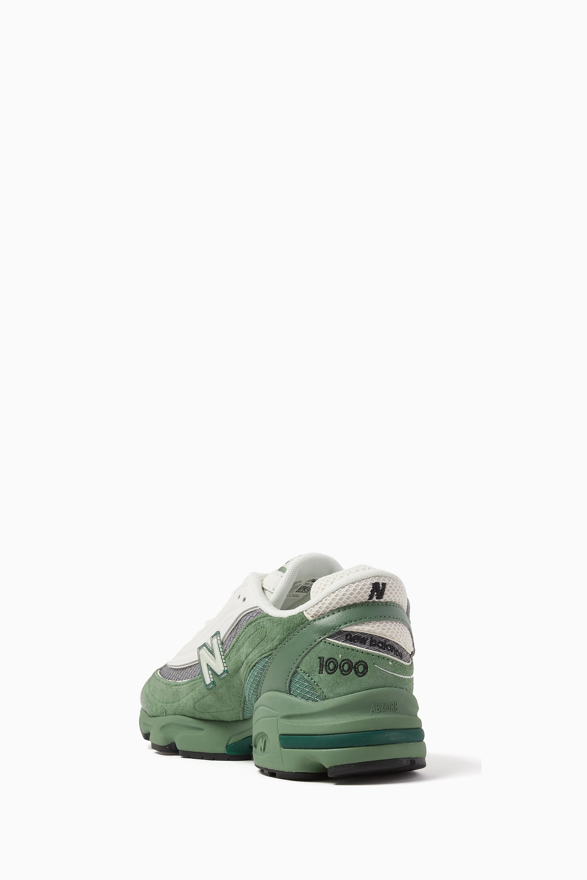 Buy New Balance Green 1000 Sneakers in Suede Synthetic Leather Mesh For Men Online Ounass UAE
