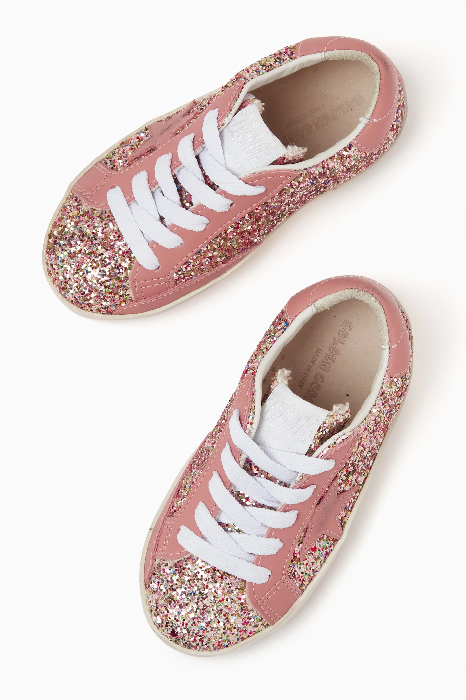 Buy GOLDEN GOOSE Multicolour Old School Sneakers in Rainbow Glitter Leather For Girls Online Ounass UAE